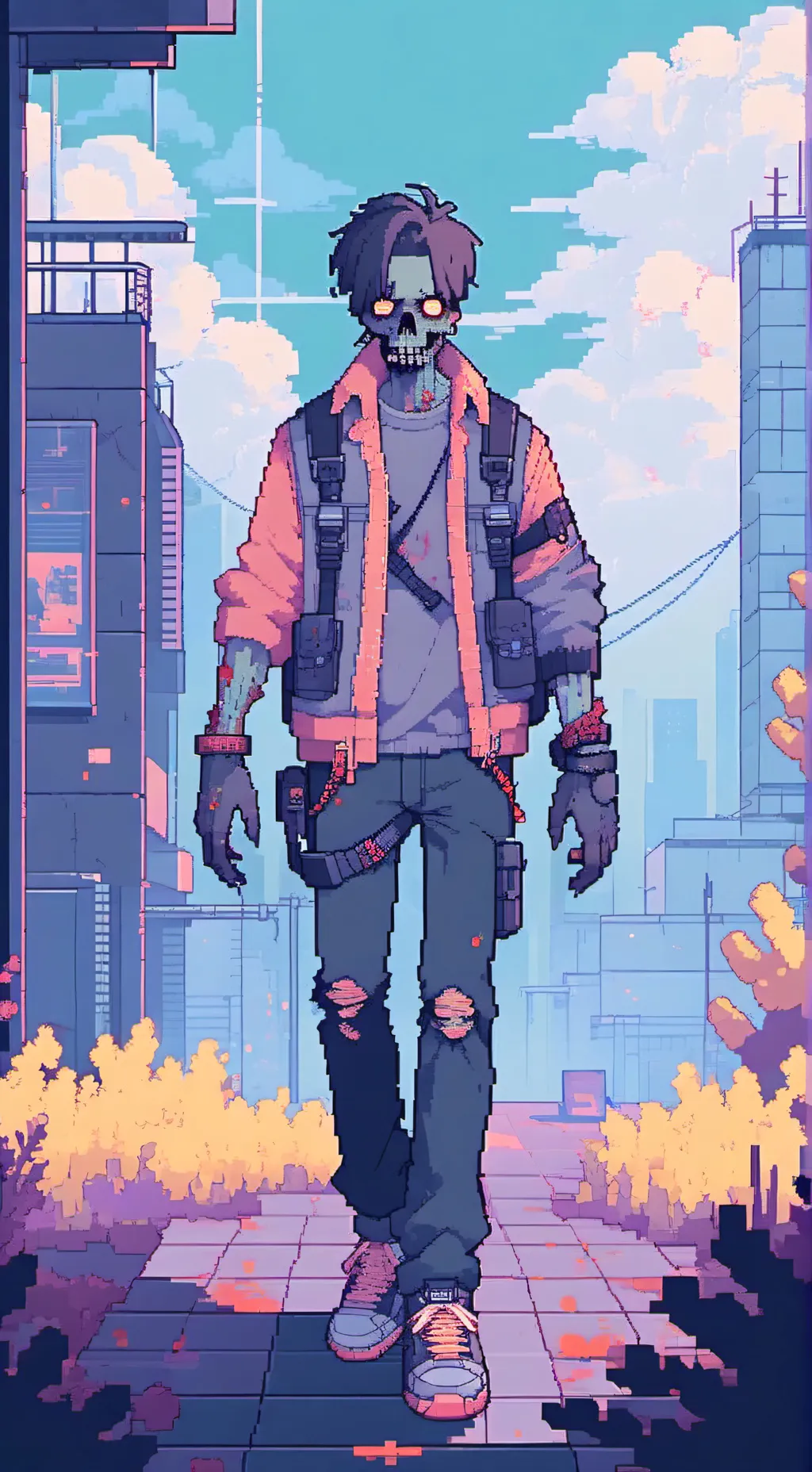 ai character: Apocalipsis zombie background