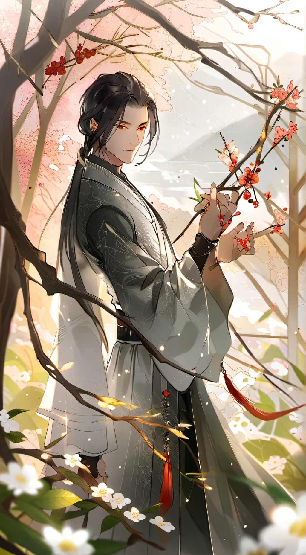 ai character: Gray background