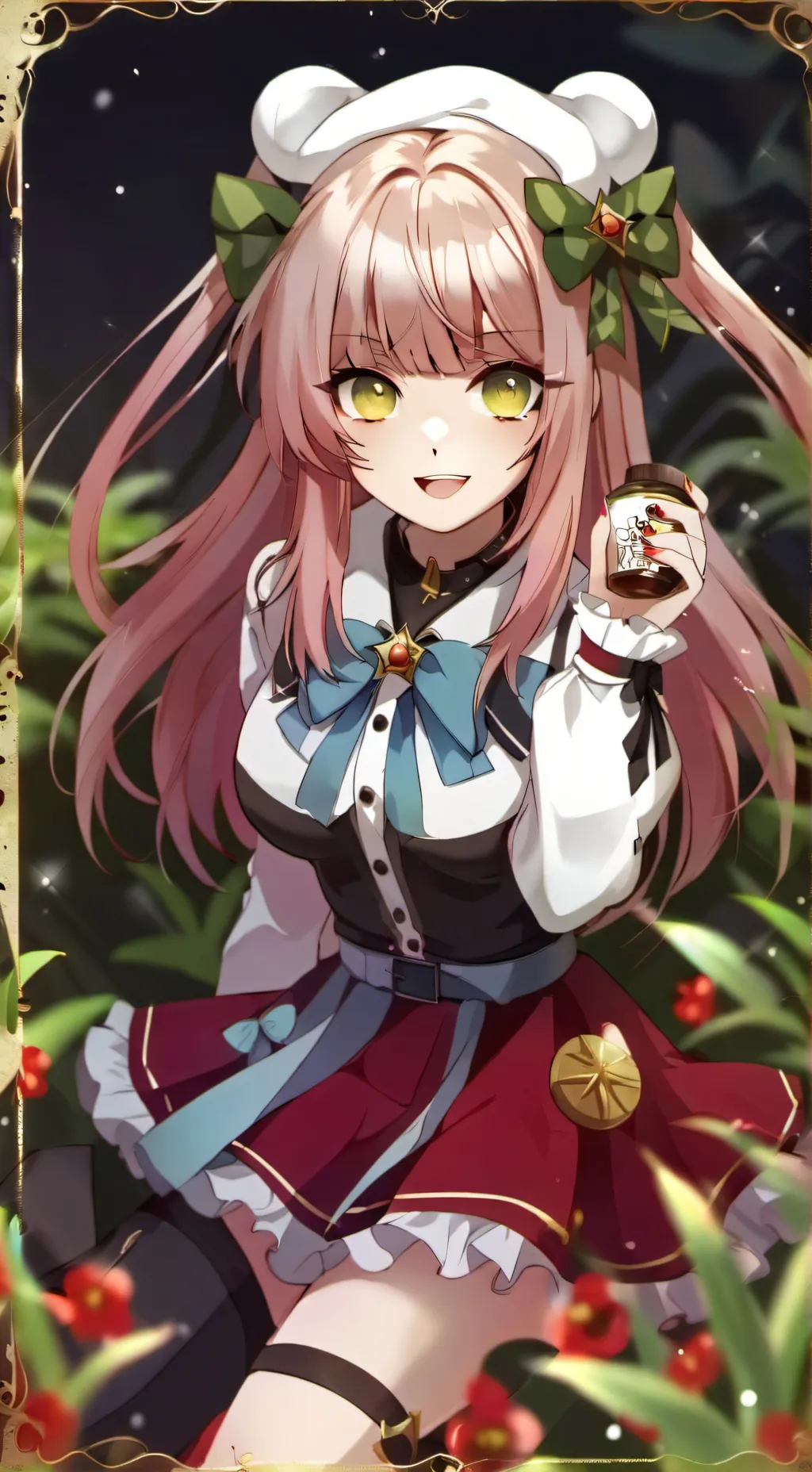 ai character: female troll face background