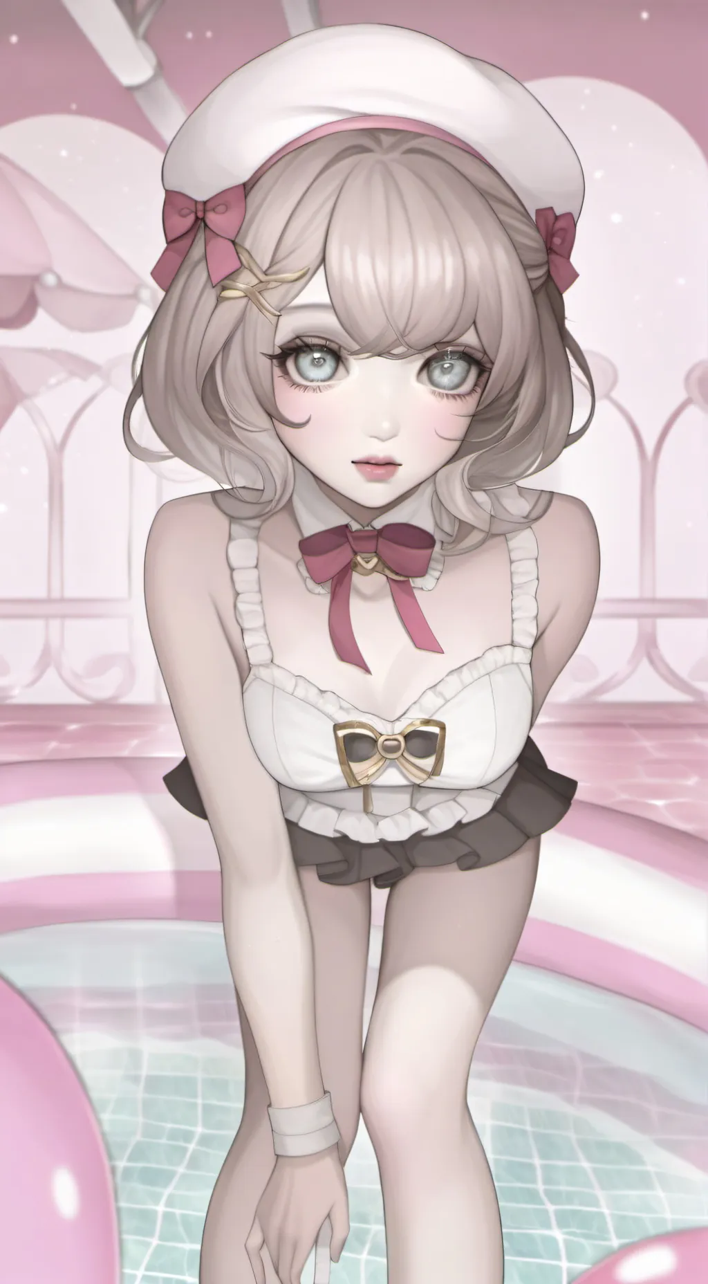 ai character: pee in the pool background