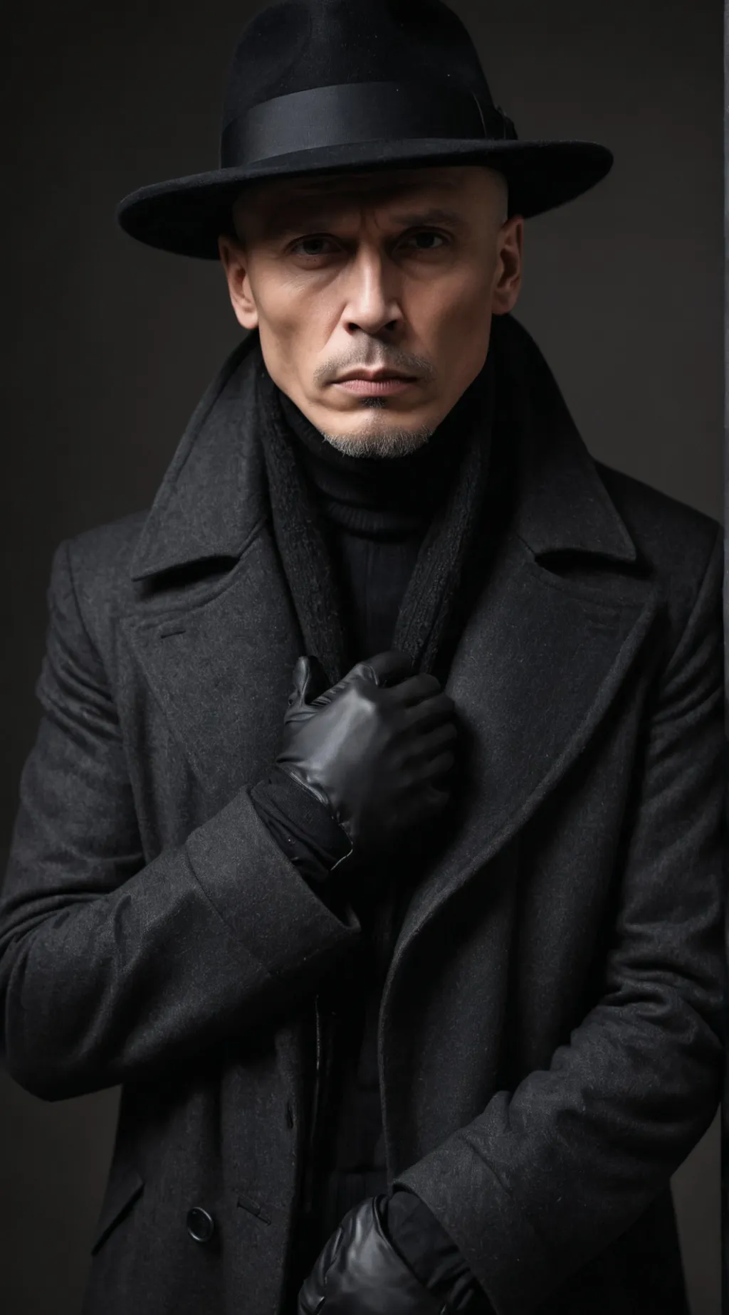 ai character: Man in black background