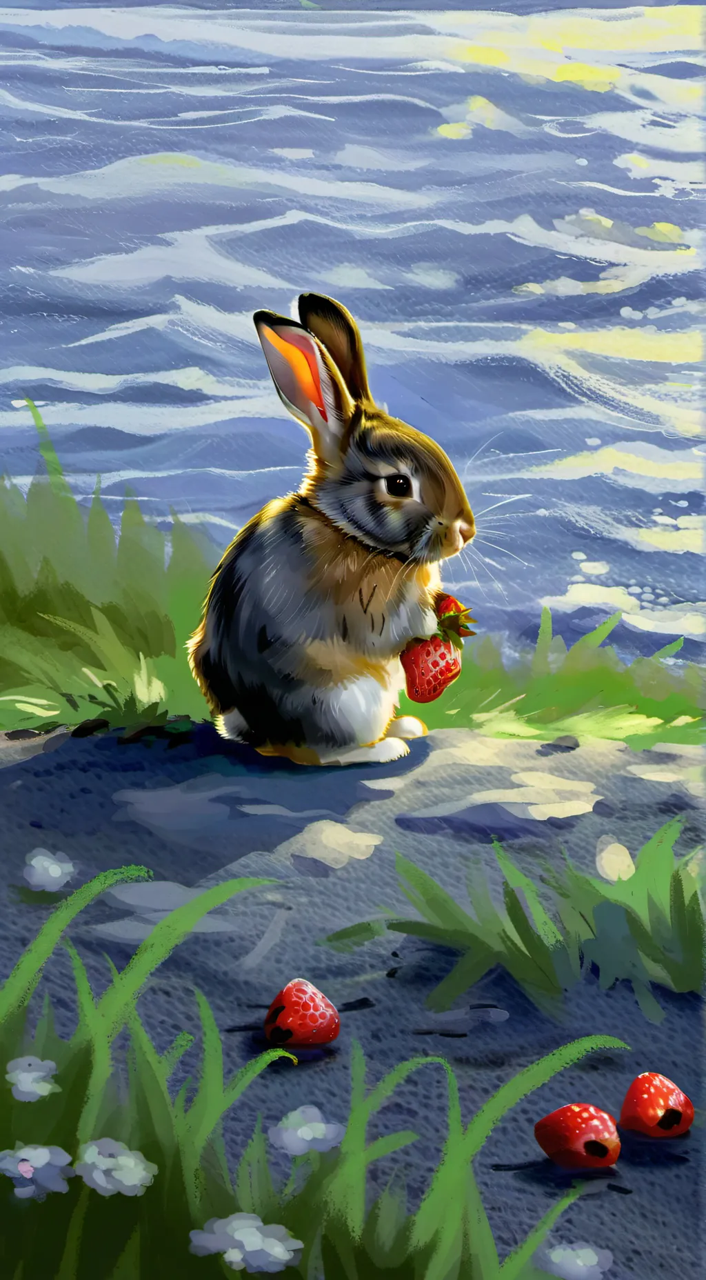 ai character: VERY ugly bunny  background