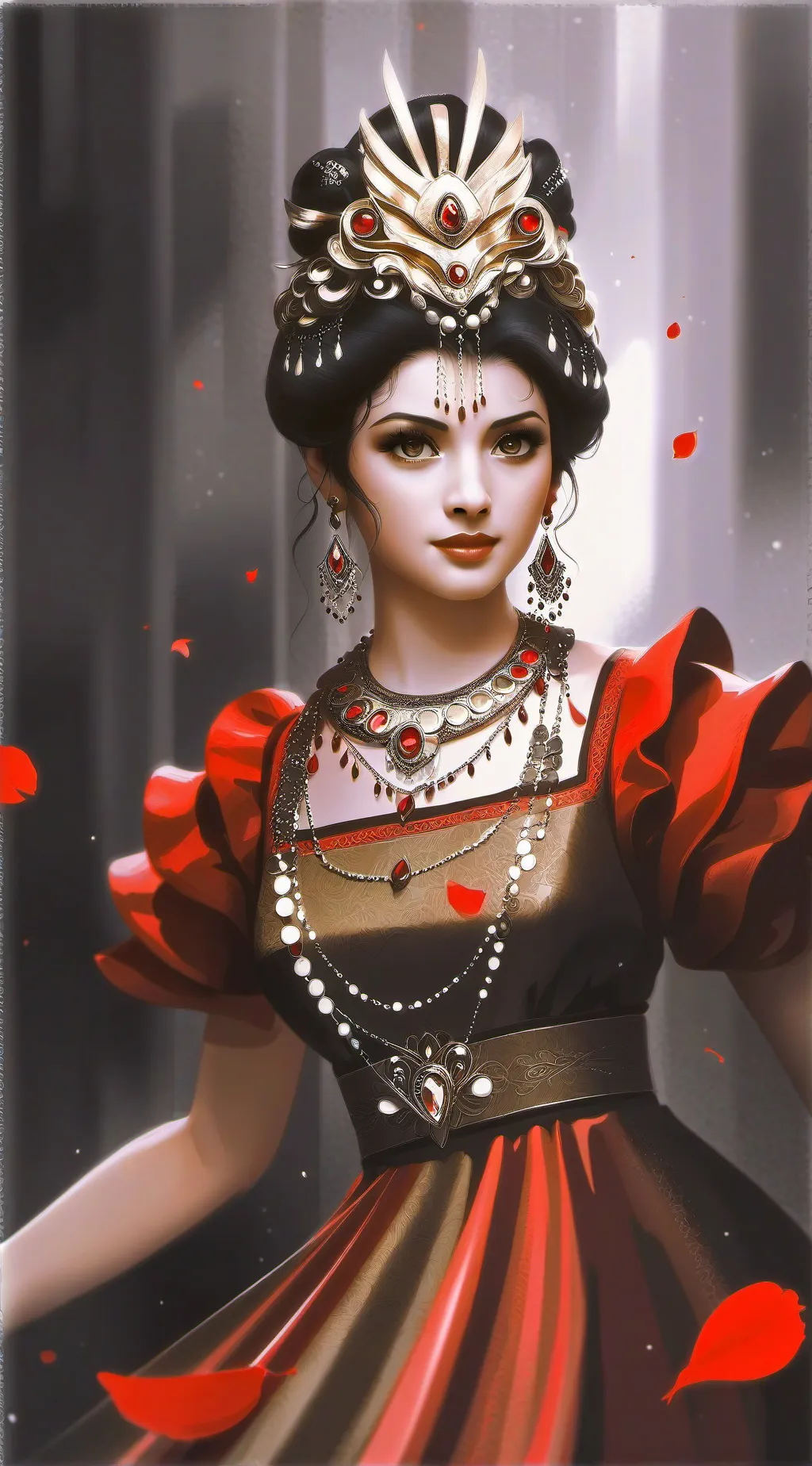 ai character: es una muje indu background