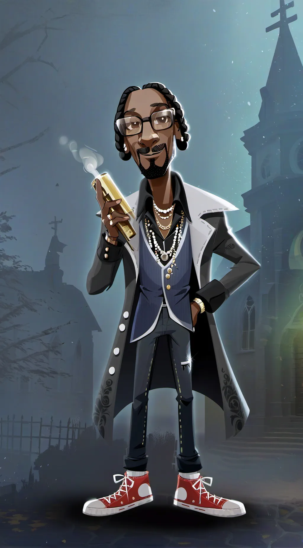 ai character: Snoop dogg  background