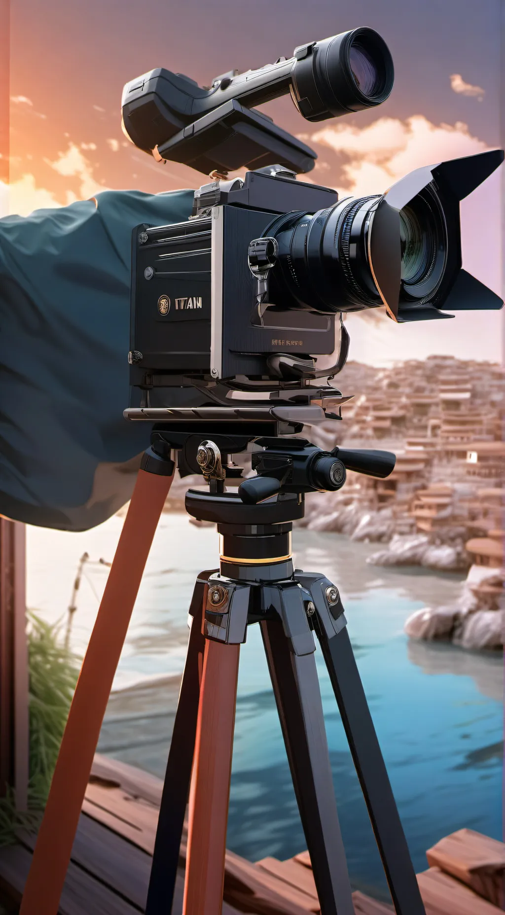 ai character: titan cameraman  background
