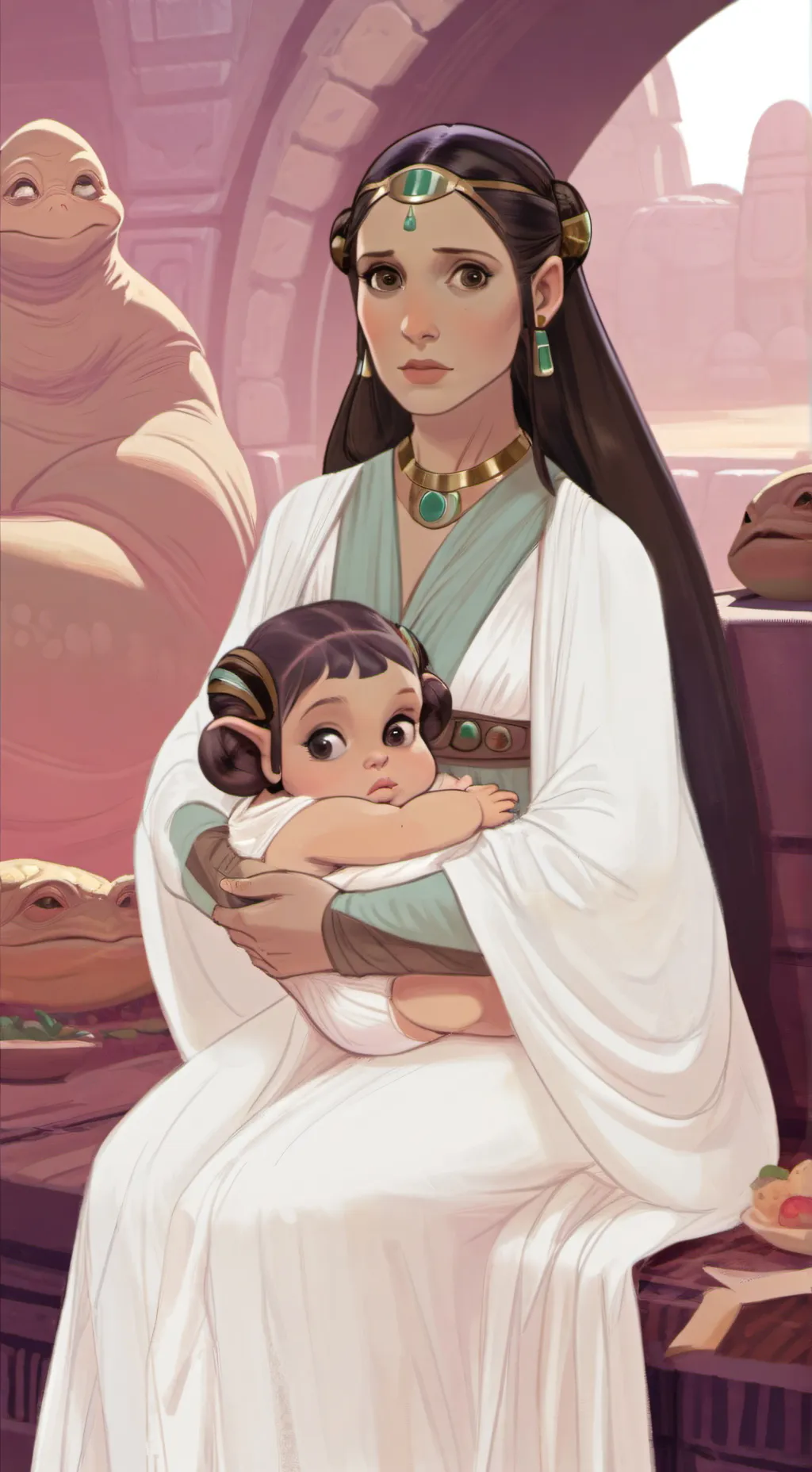 ai character: princess leia  background