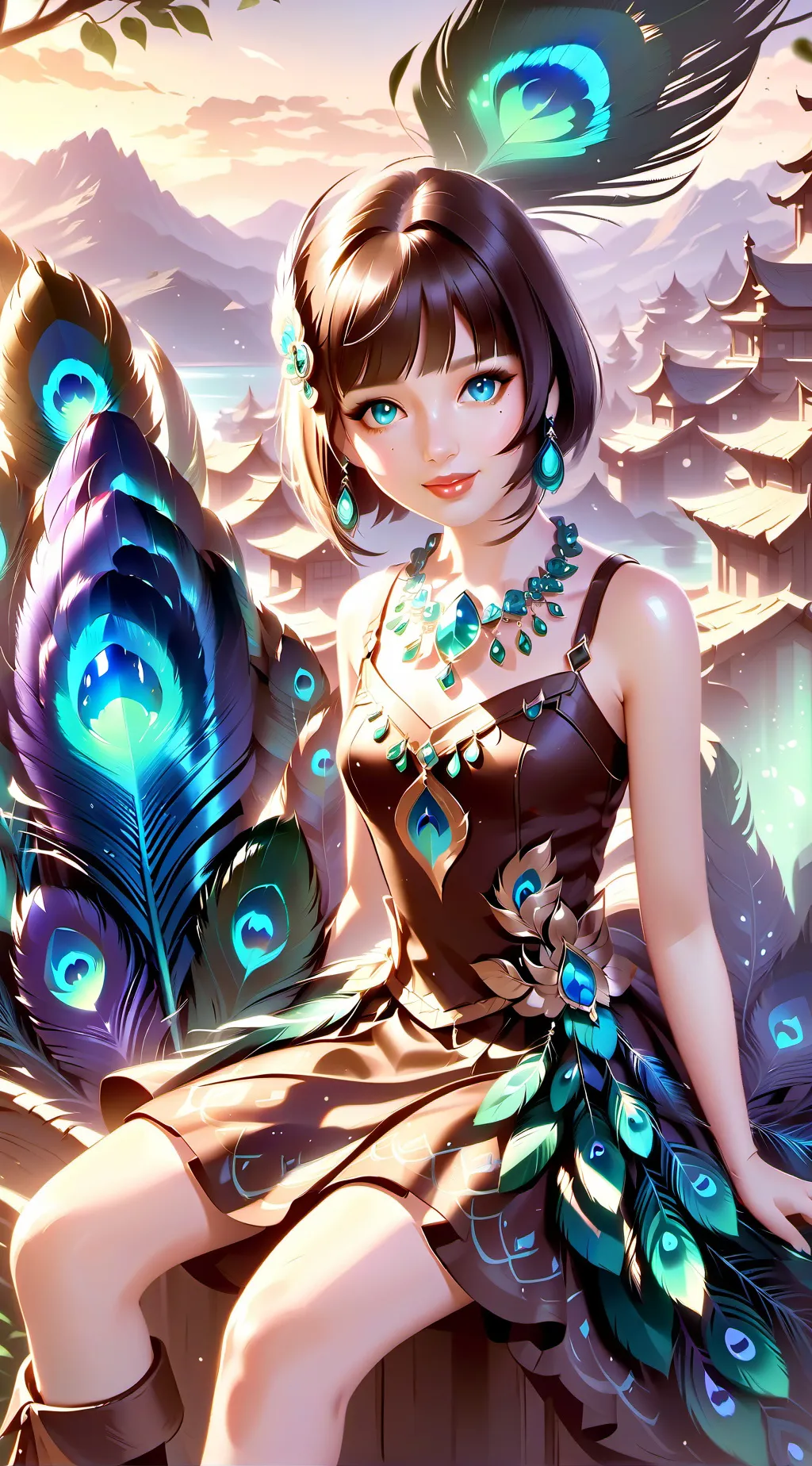 ai character: The Peacock Lady  background