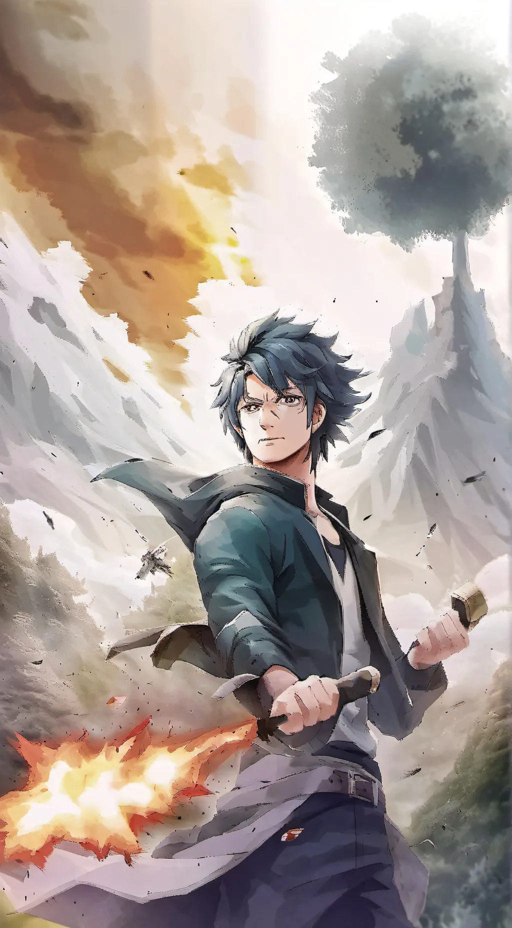 ai character: MHA,but realistic  background