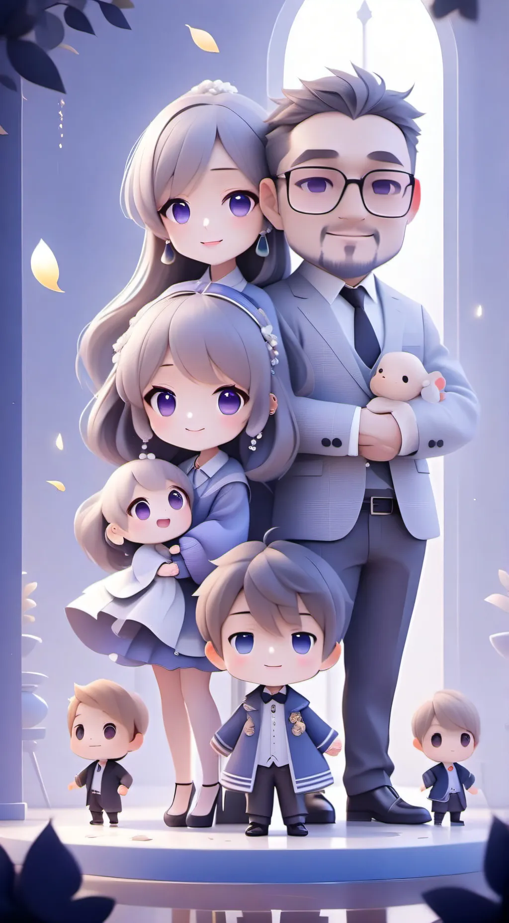 ai character: family of 7 background