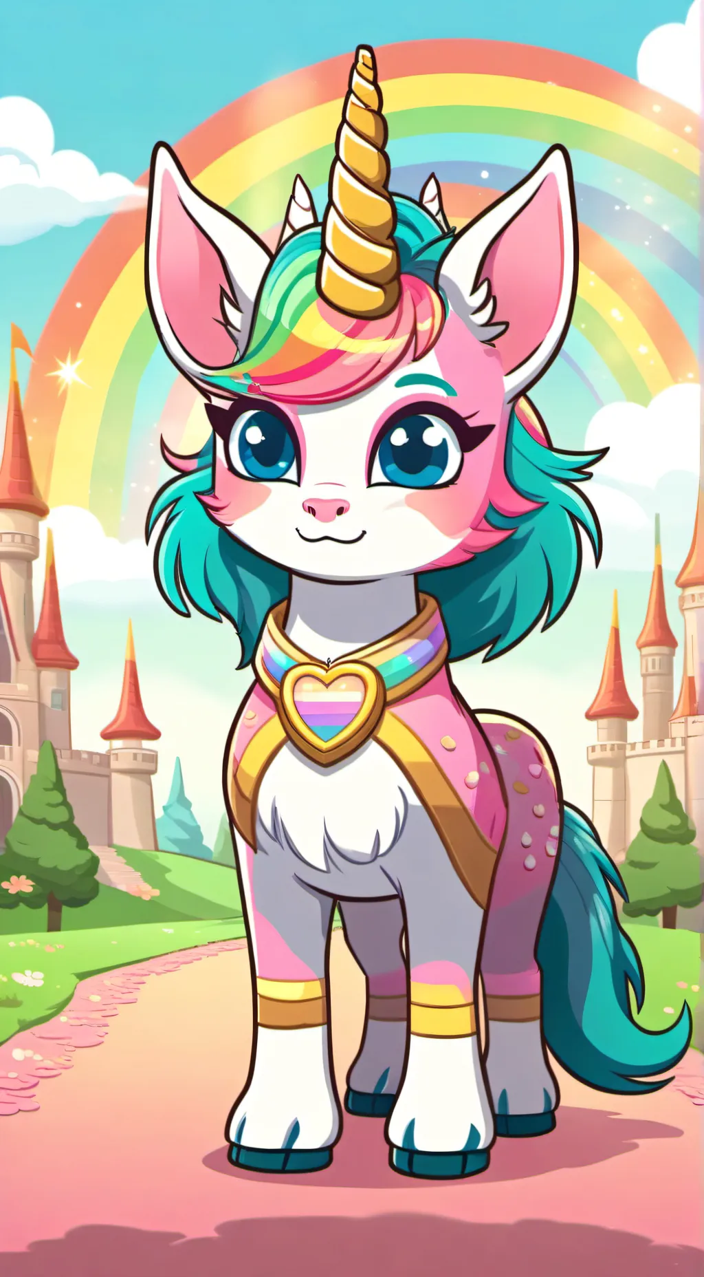 ai character: Unikitty  background