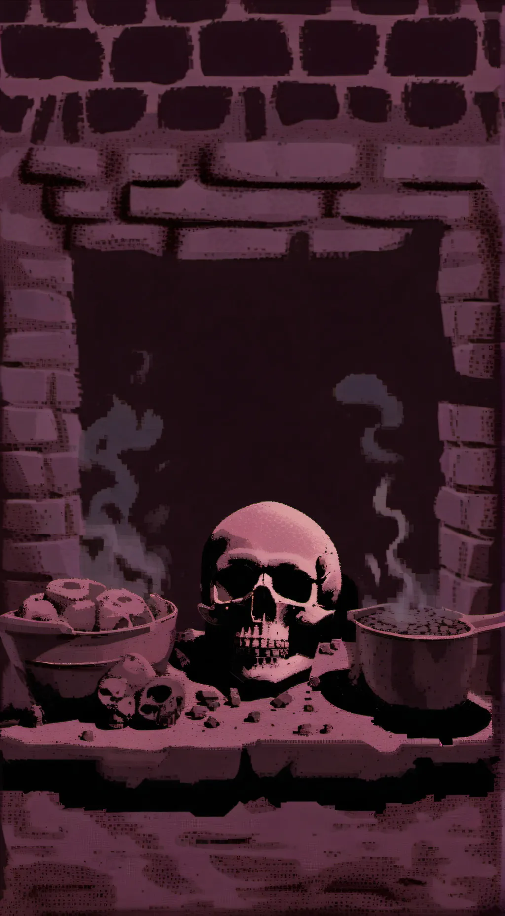 ai character: skull roast background