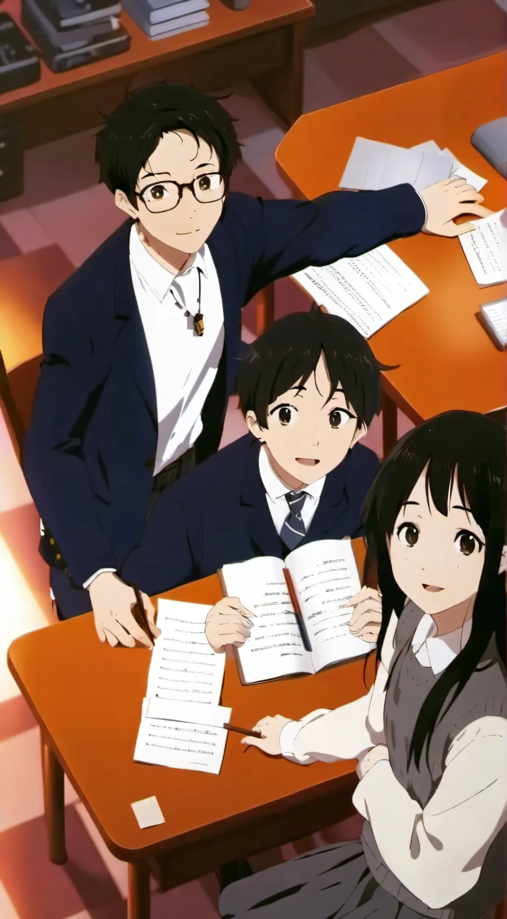 ai character: Mha x school background