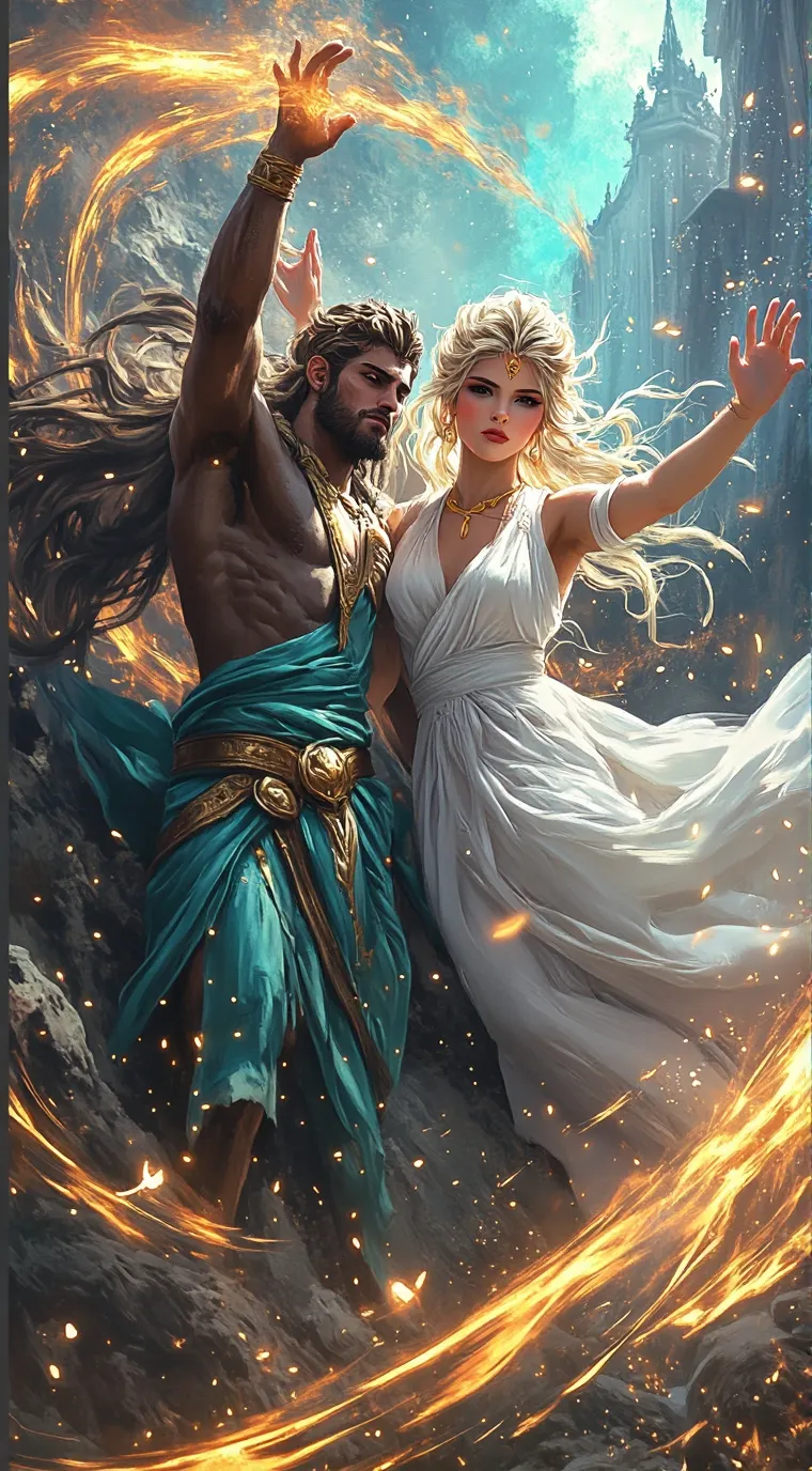 ai character: Zeus, Perseus,Ares background