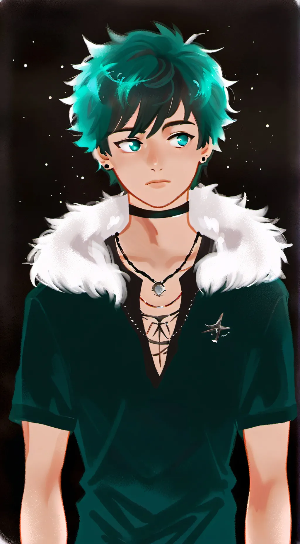 ai character: Poe🩵🖤 background