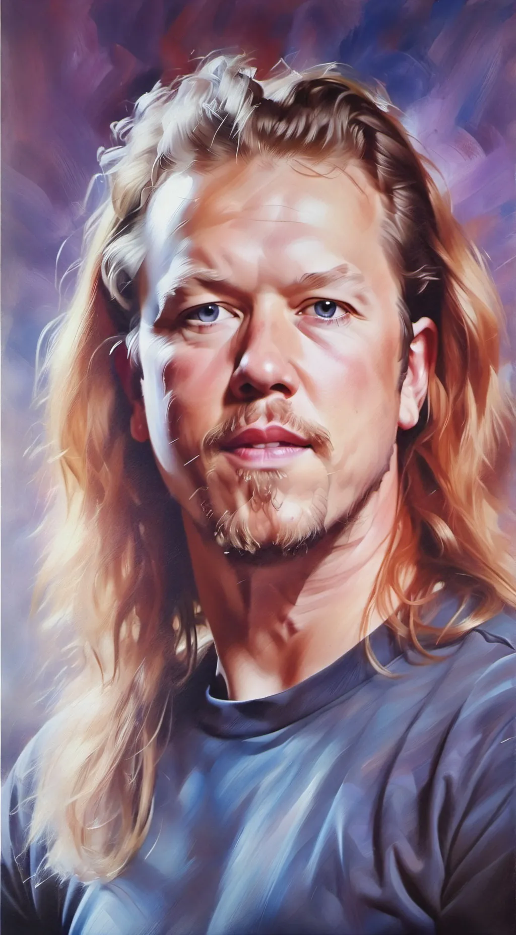 ai character: James Hetfield  background
