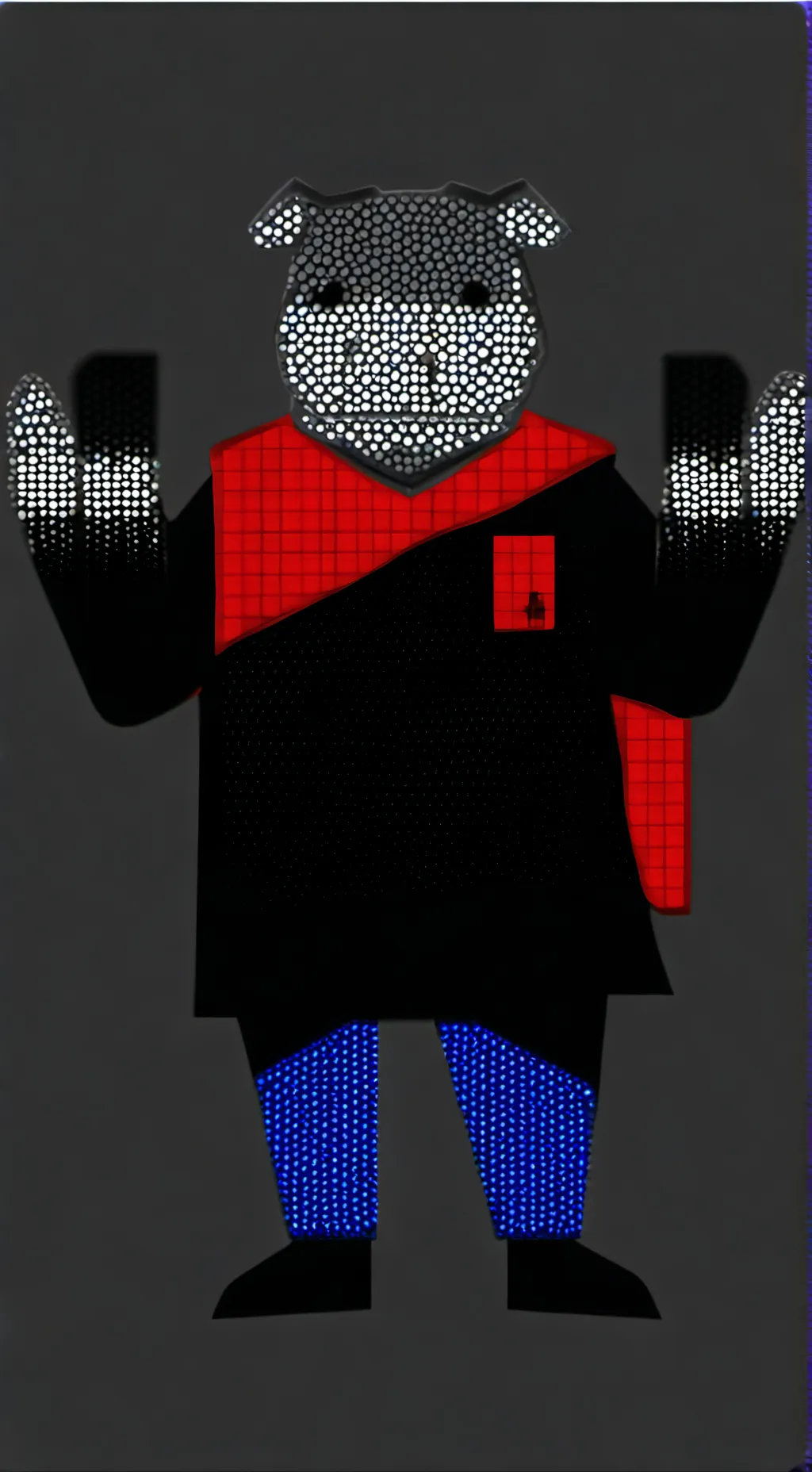 ai character: piggy blue background