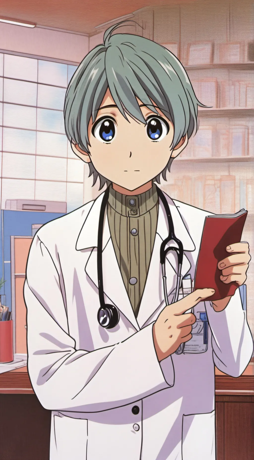 ai character: azul y gris  background