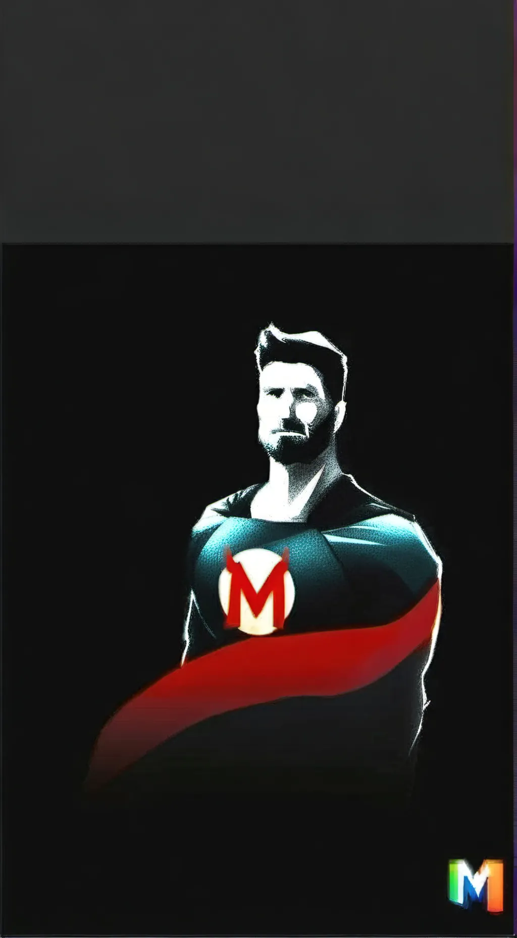 ai character: Mark the superhero background