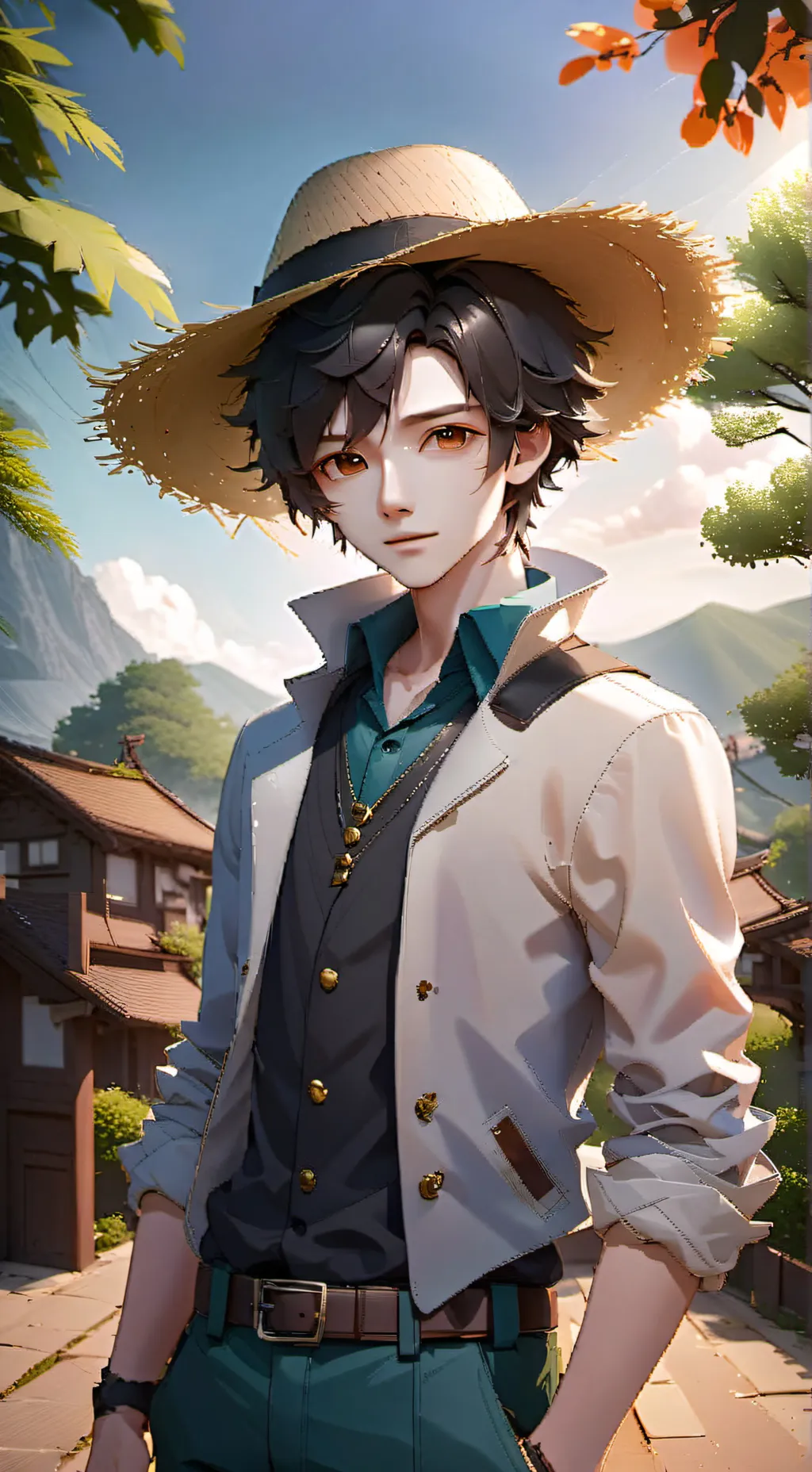 ai character: Straw Hats  background