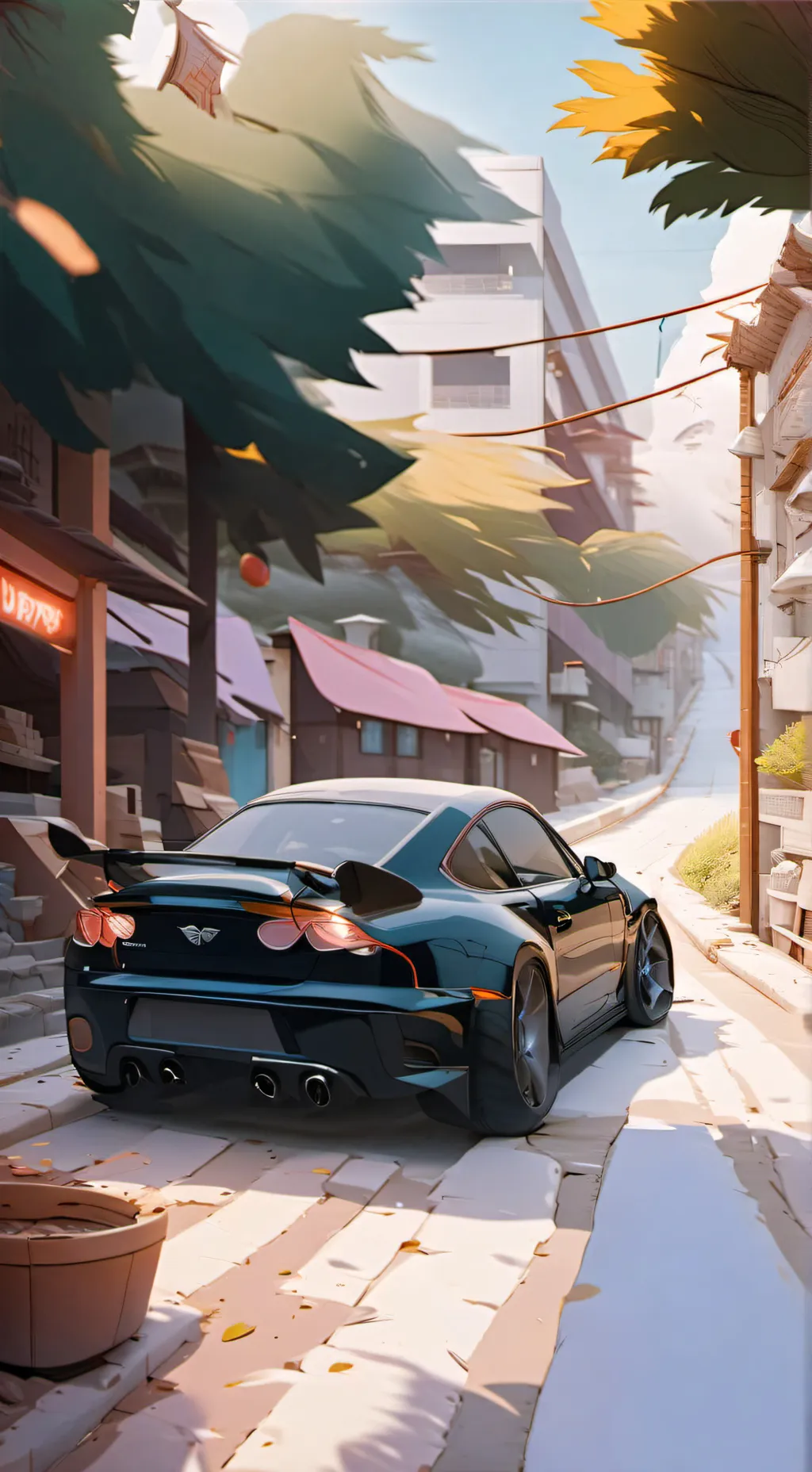 ai character: road light background