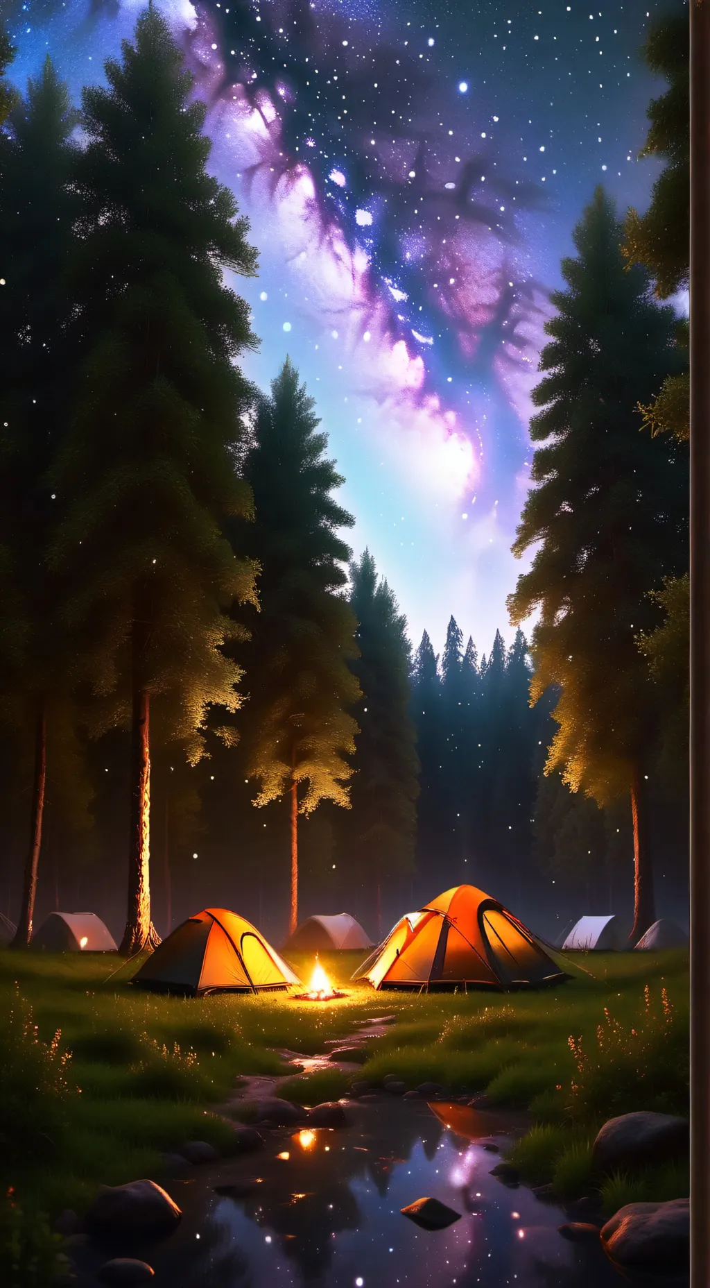 ai character: 1B Camping background