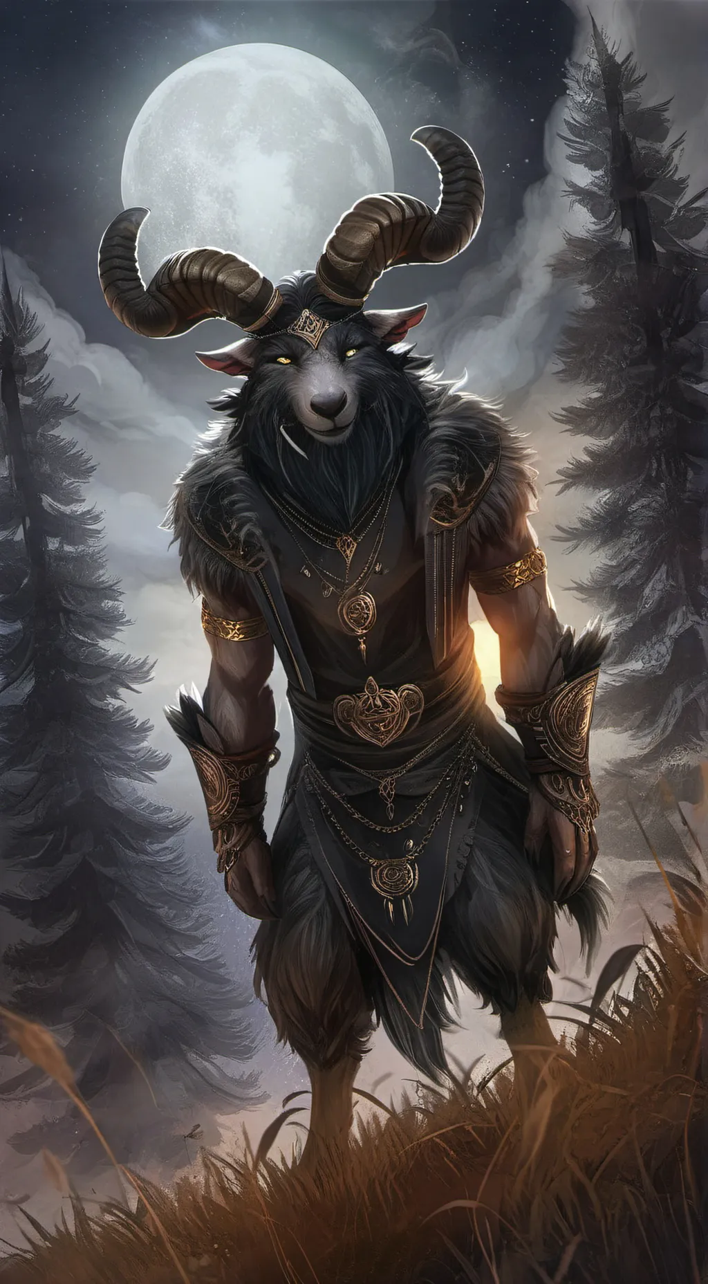 ai character: The Goat Man background
