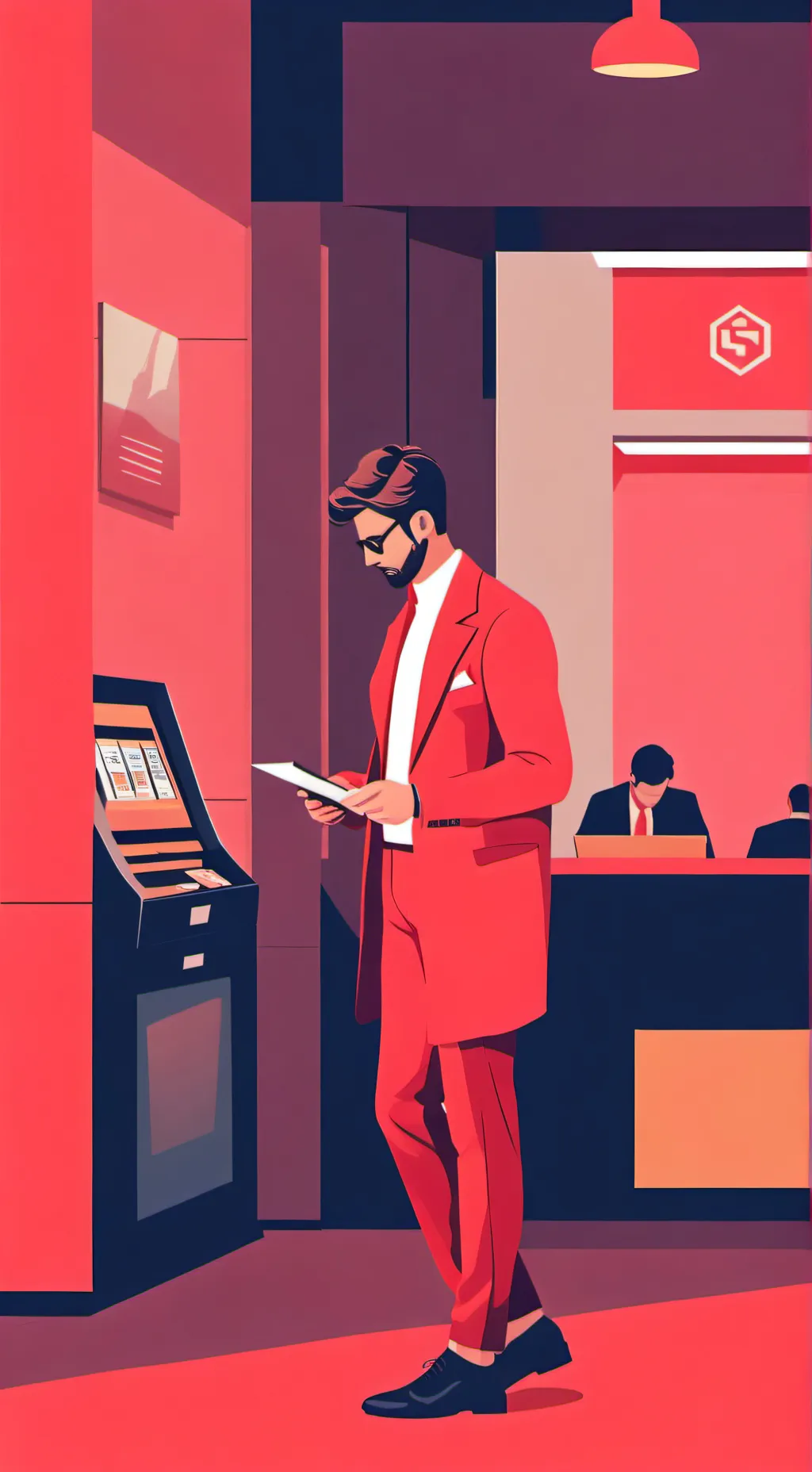 ai character: bank background