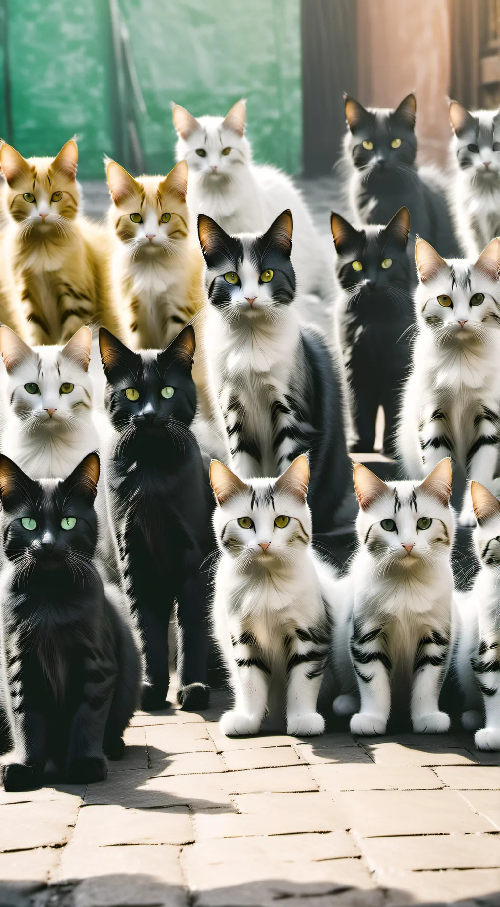 ai character: pack of stray cat𓃠 background