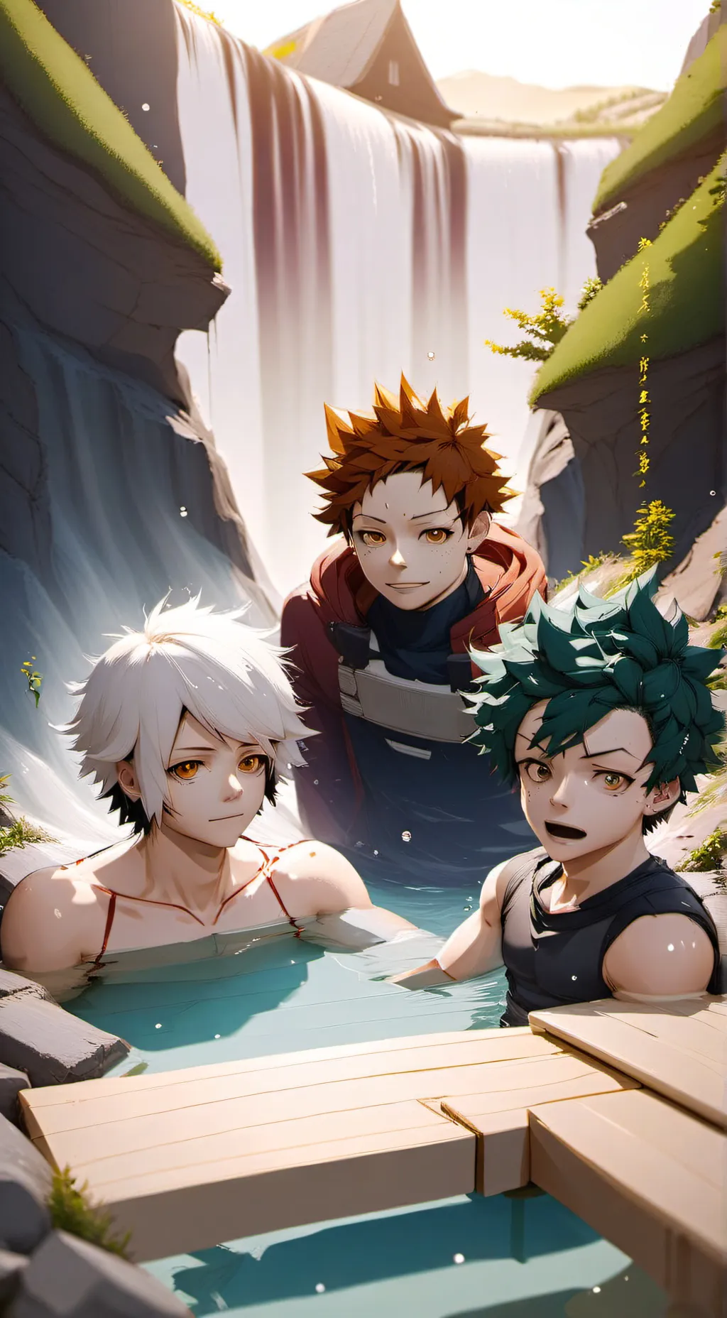 ai character: MHA Vacation background