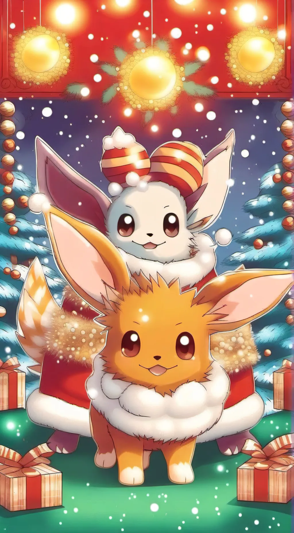 ai character: Eevee  background