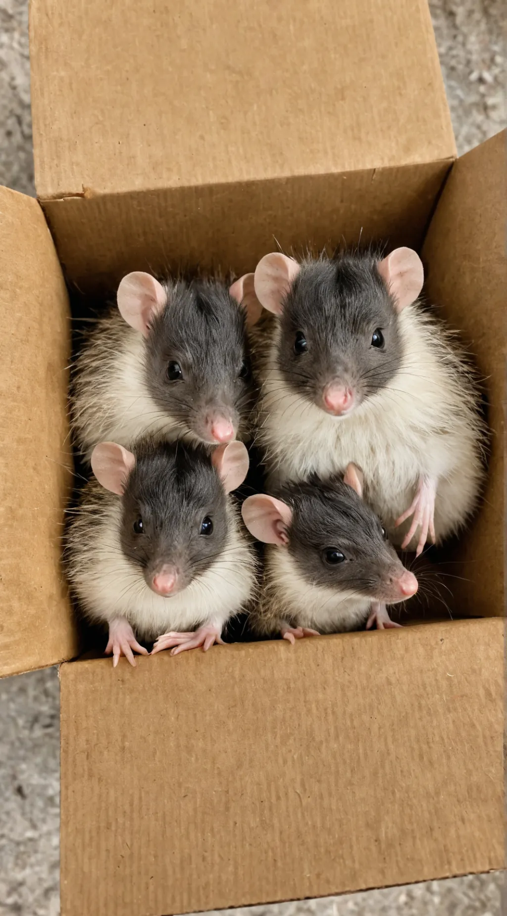 ai character: tiny rat emus background