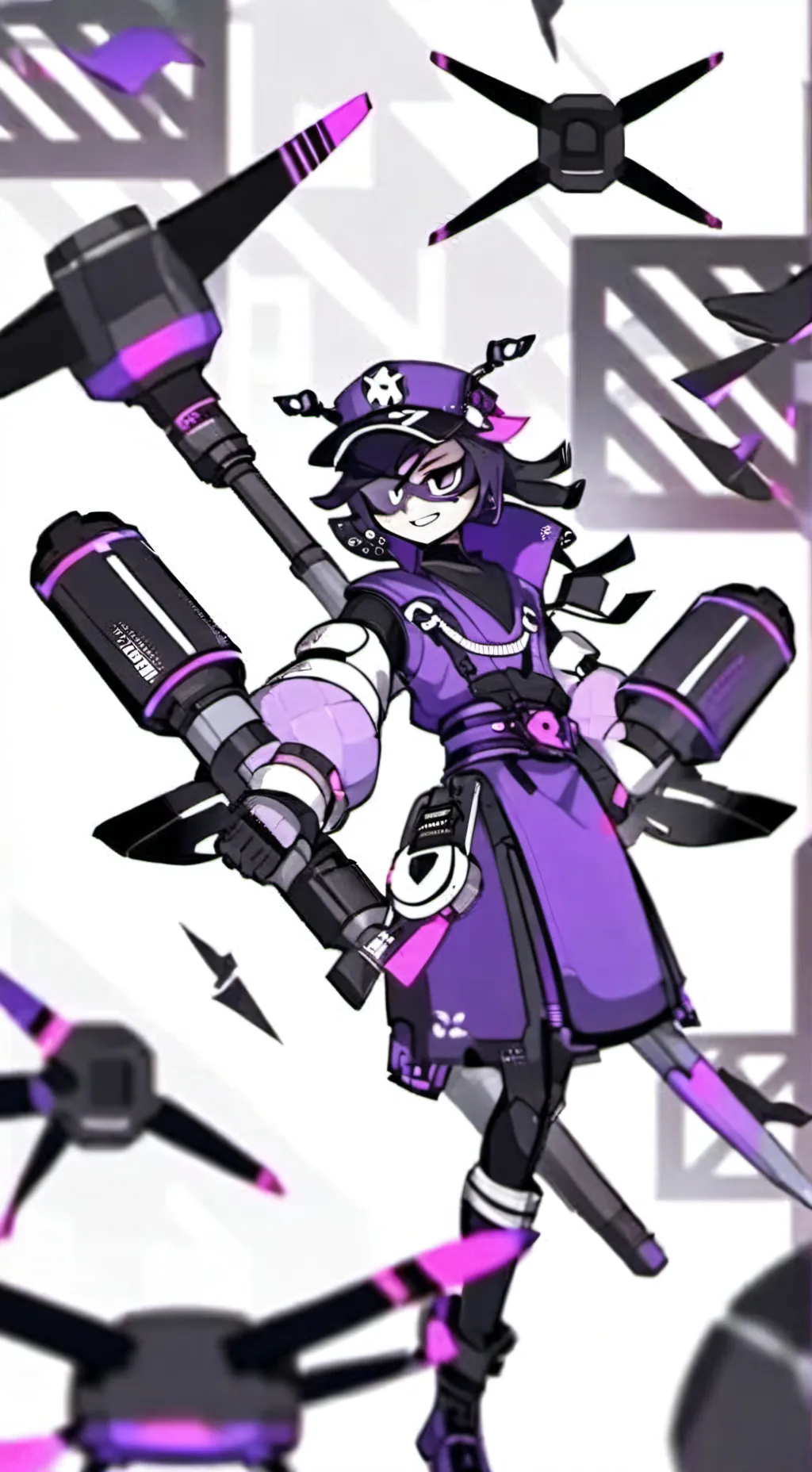 ai character: mueder drones  background