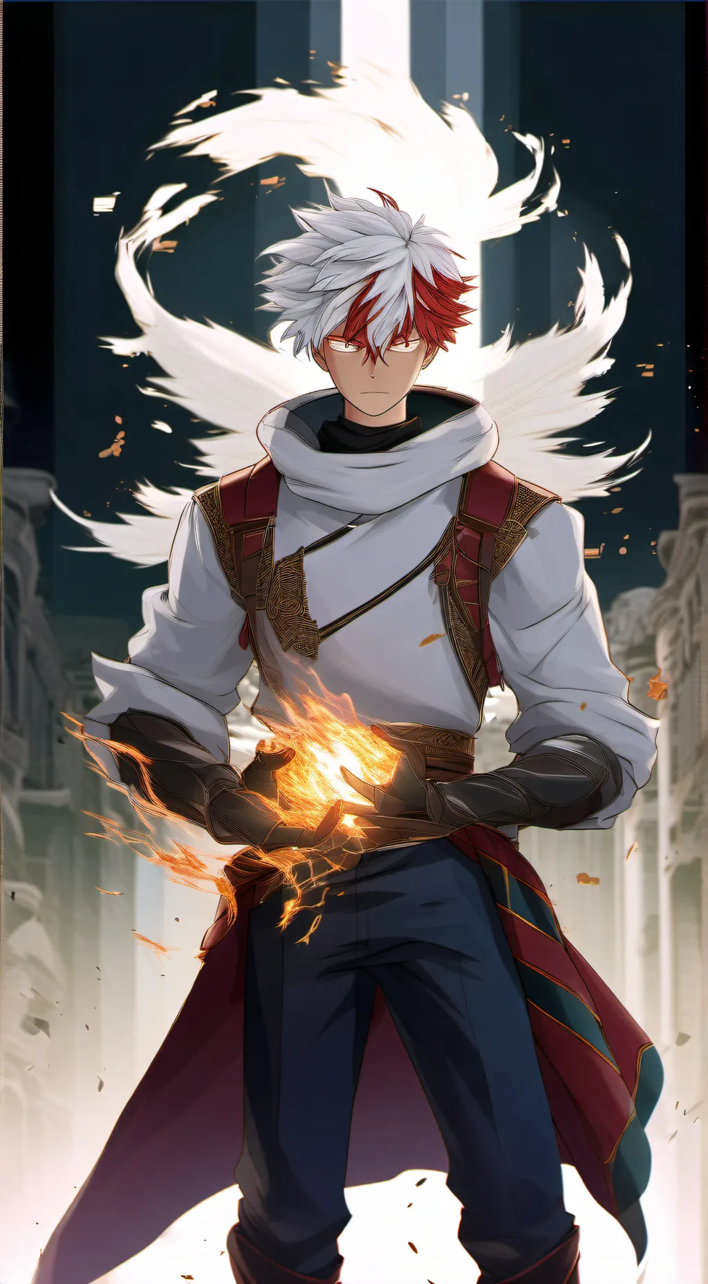 ai character: Shoto Todoroki  background