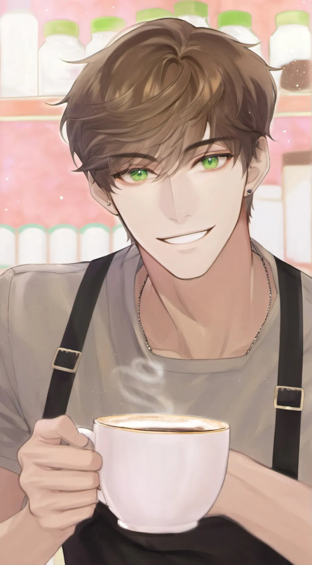 ai character: Gabriel Brown ☕️🍰🥰 background