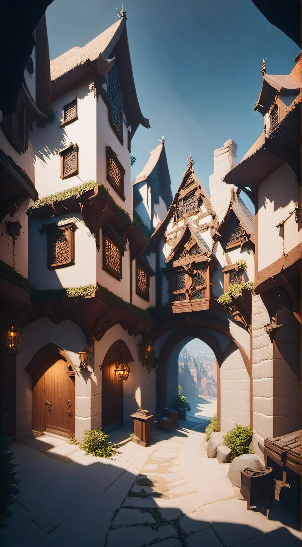 ai character: The moving town. background