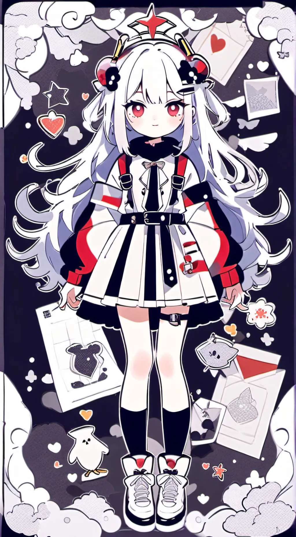 ai character: She landed on you background