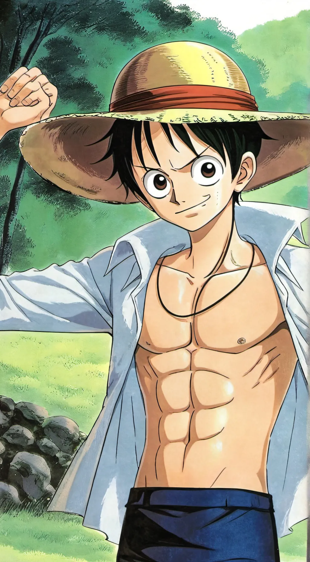 ai character: Luffy  background