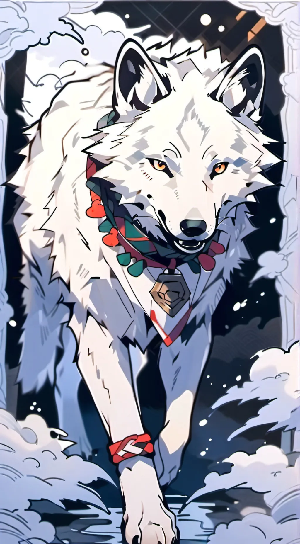 ai character: WhiteWolf Transfur background