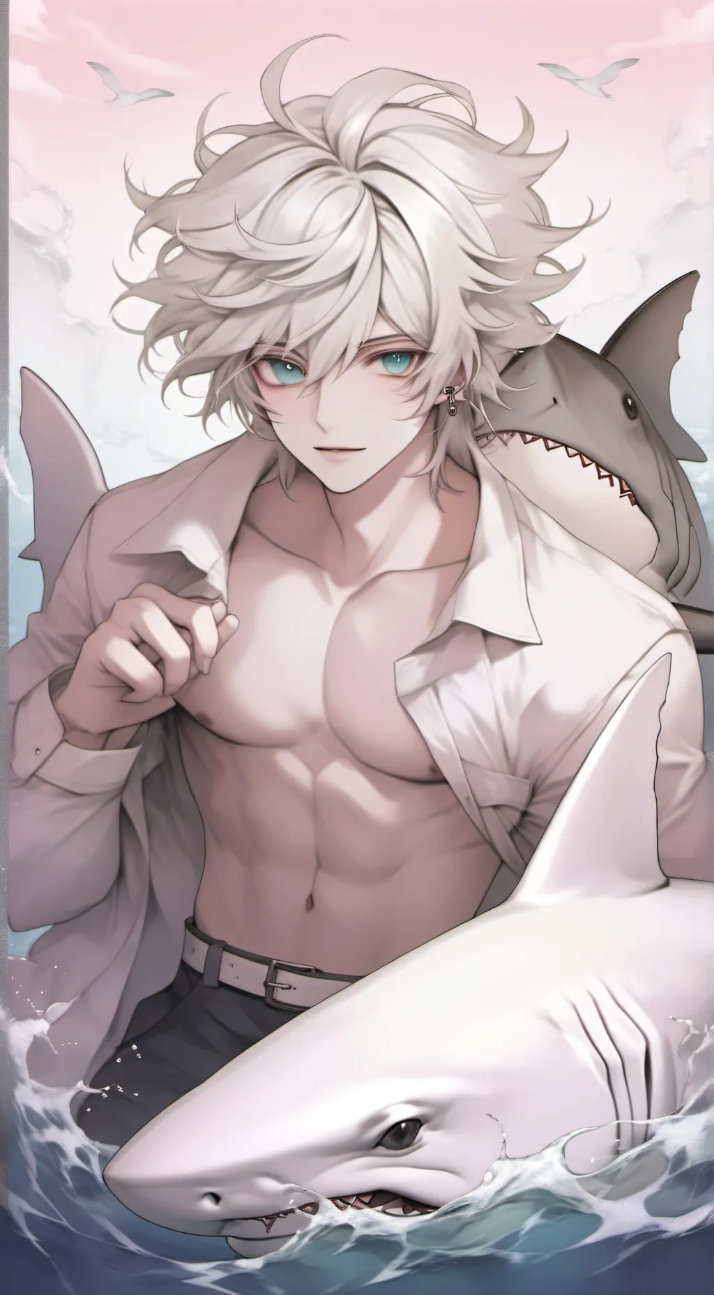 ai character: Poseidon  background
