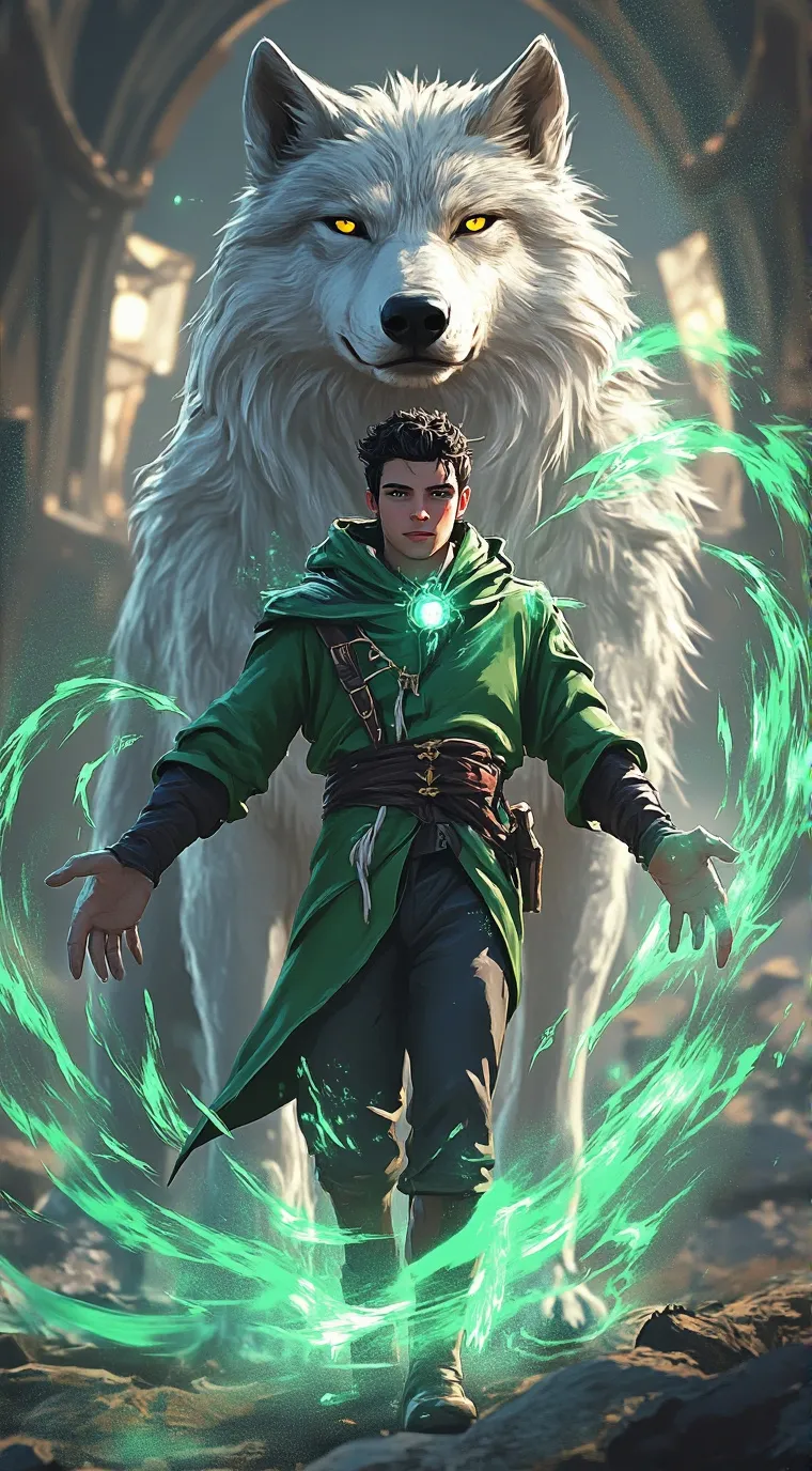 ai character: Wolf boy background