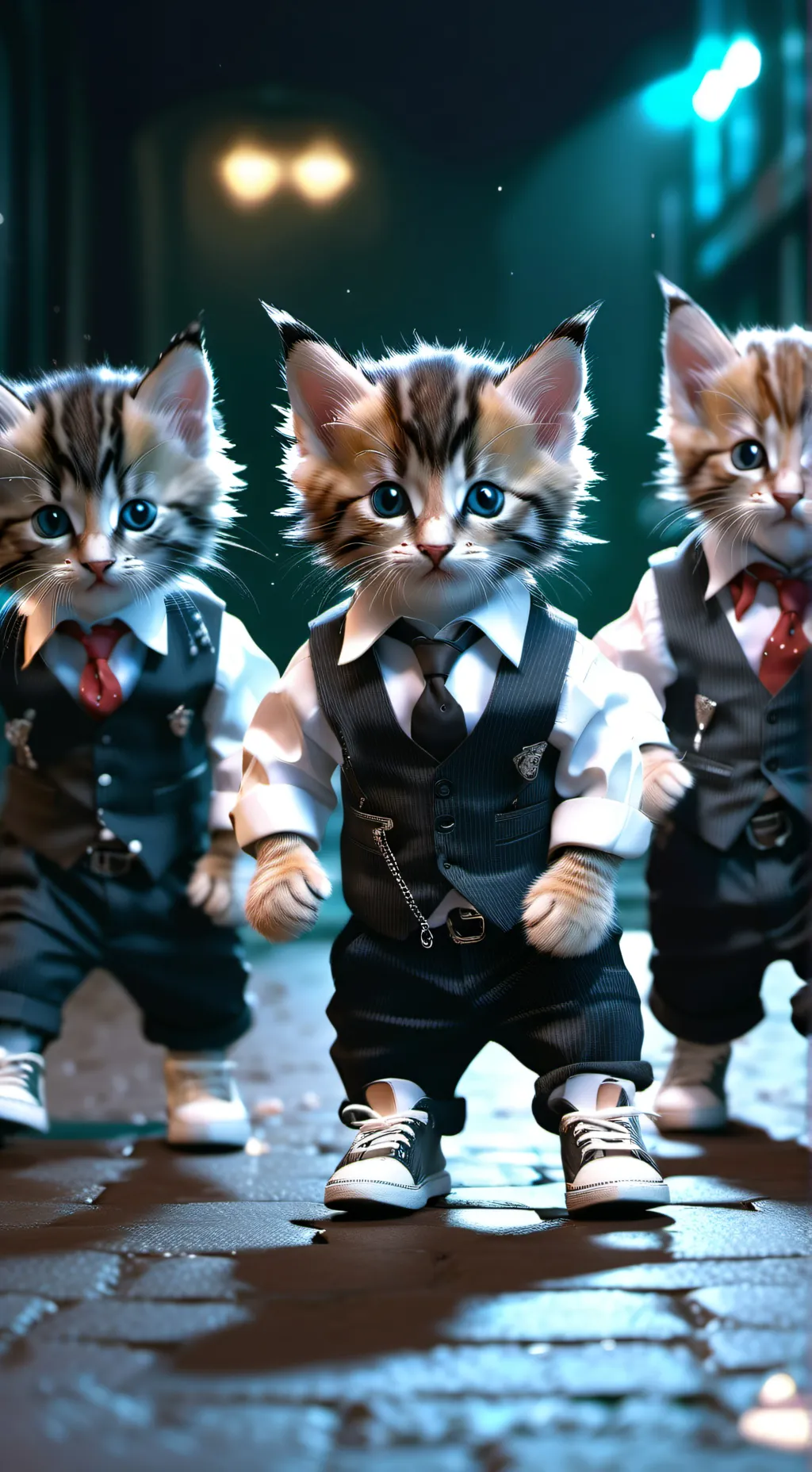 ai character: Gangsters kittens background