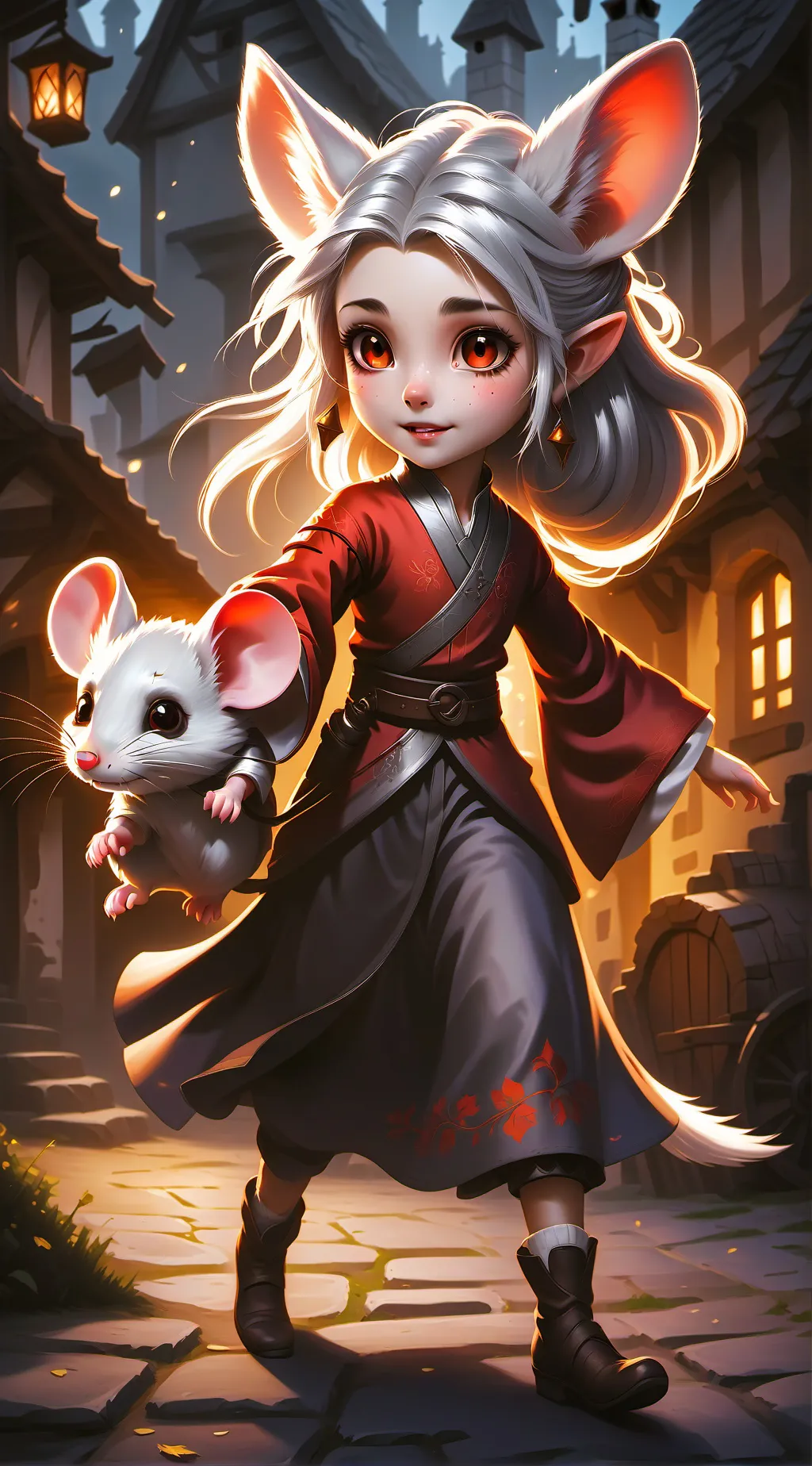 ai character: wolf and mouse  background