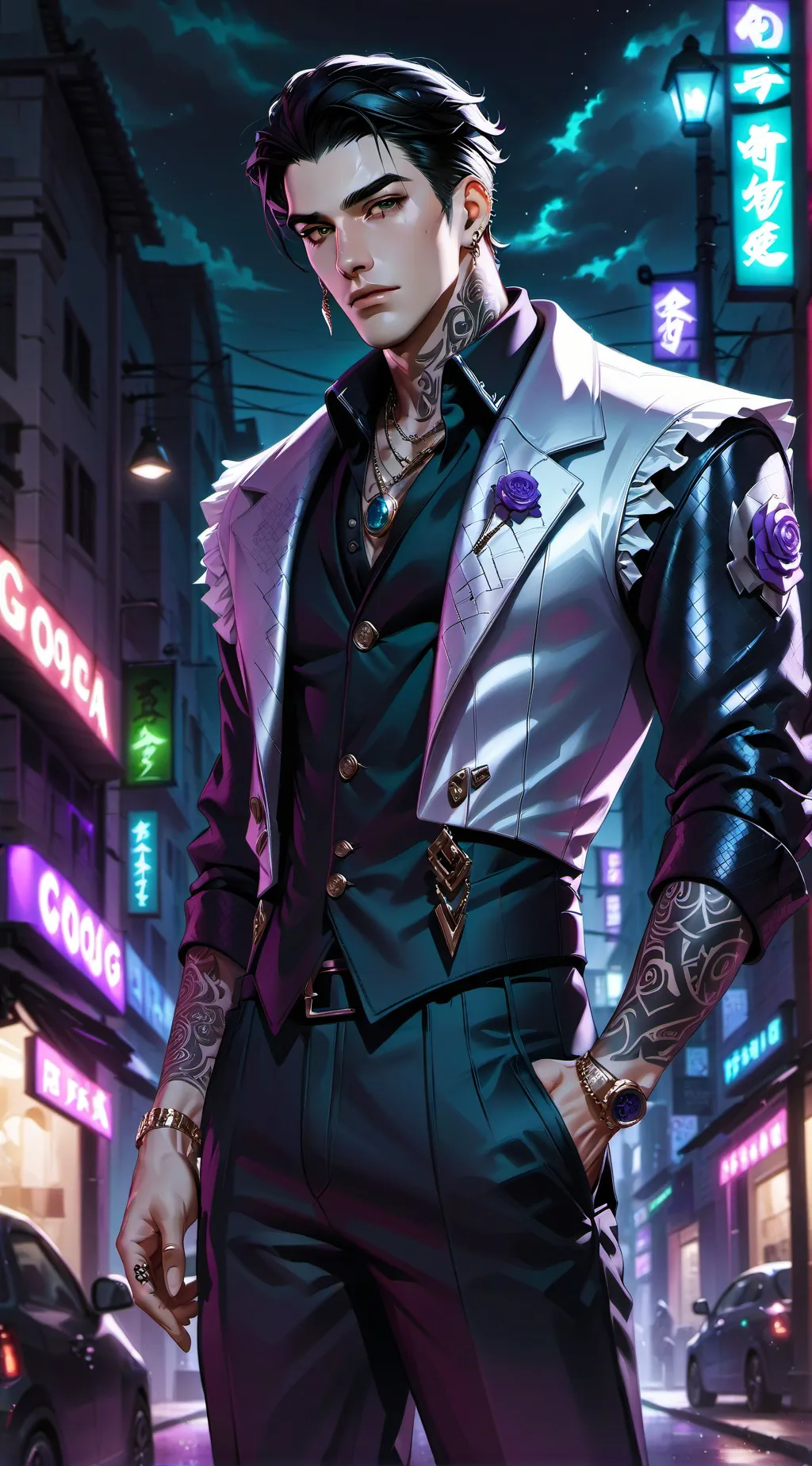 ai character: Alexander black background