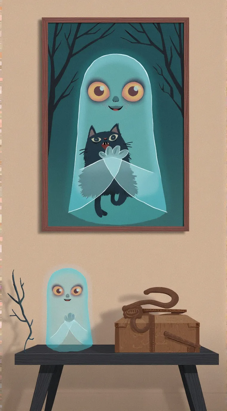 ai character: Jackie the ghost 👻 background