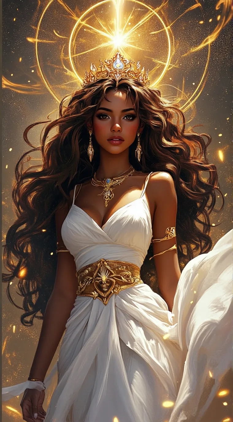 ai character: Goddess of Light background