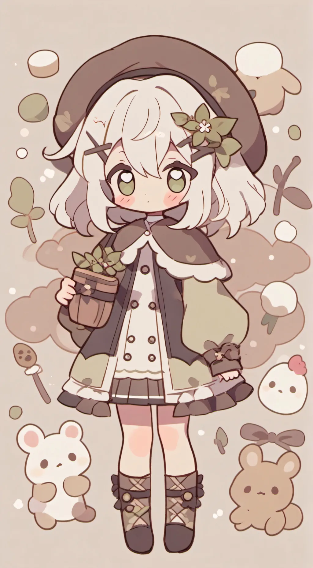 ai character: chocolet background