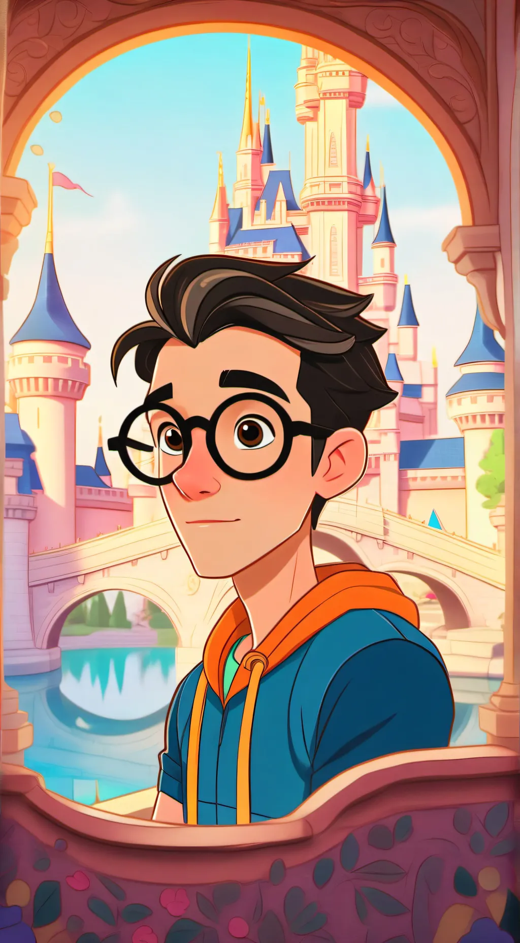 ai character: nerd 🤓 👆 background