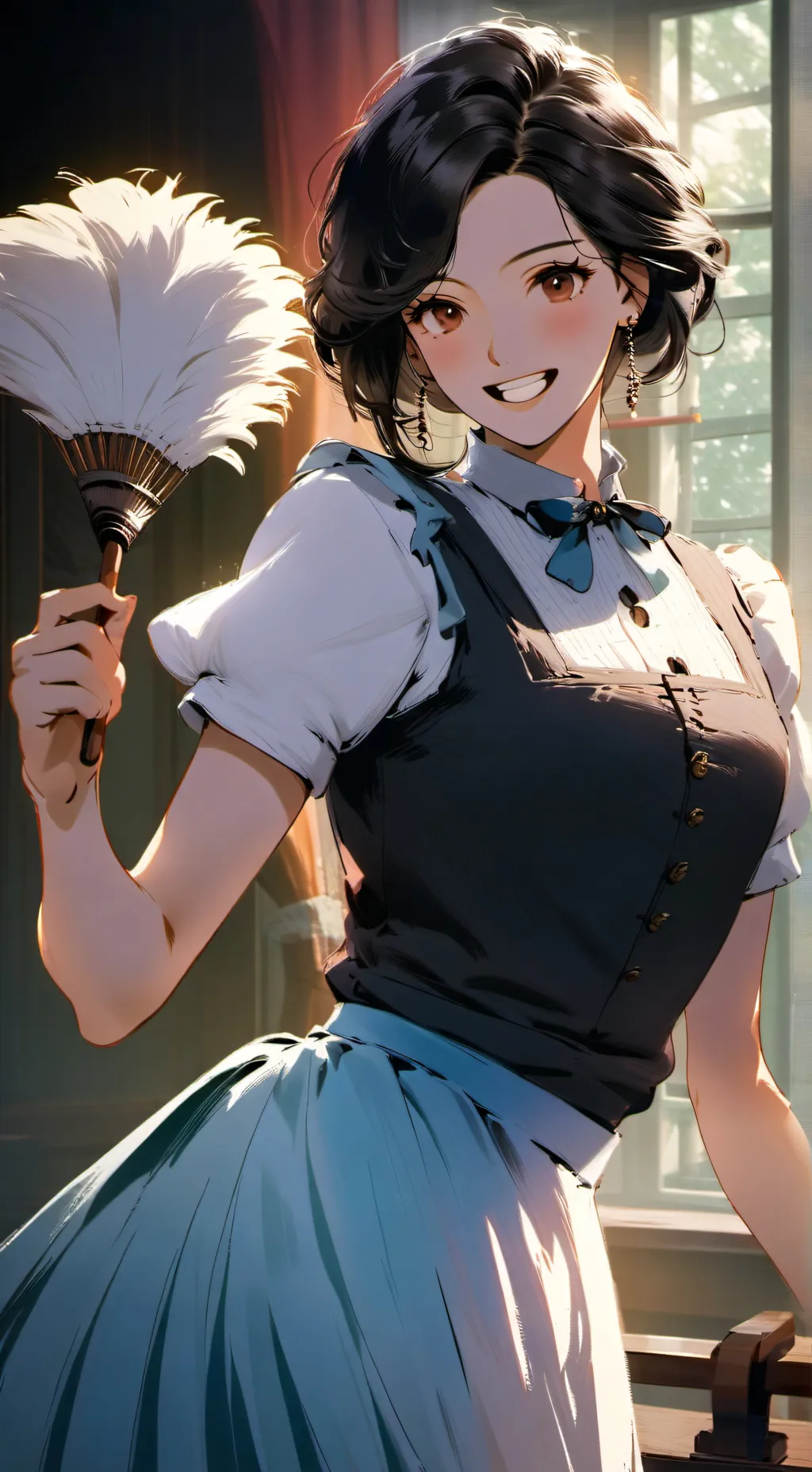 ai character: maid  background