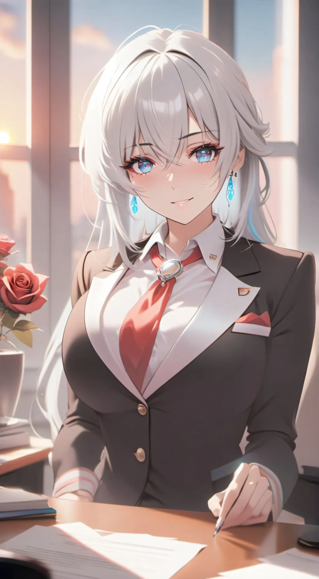 ai character: Amber background