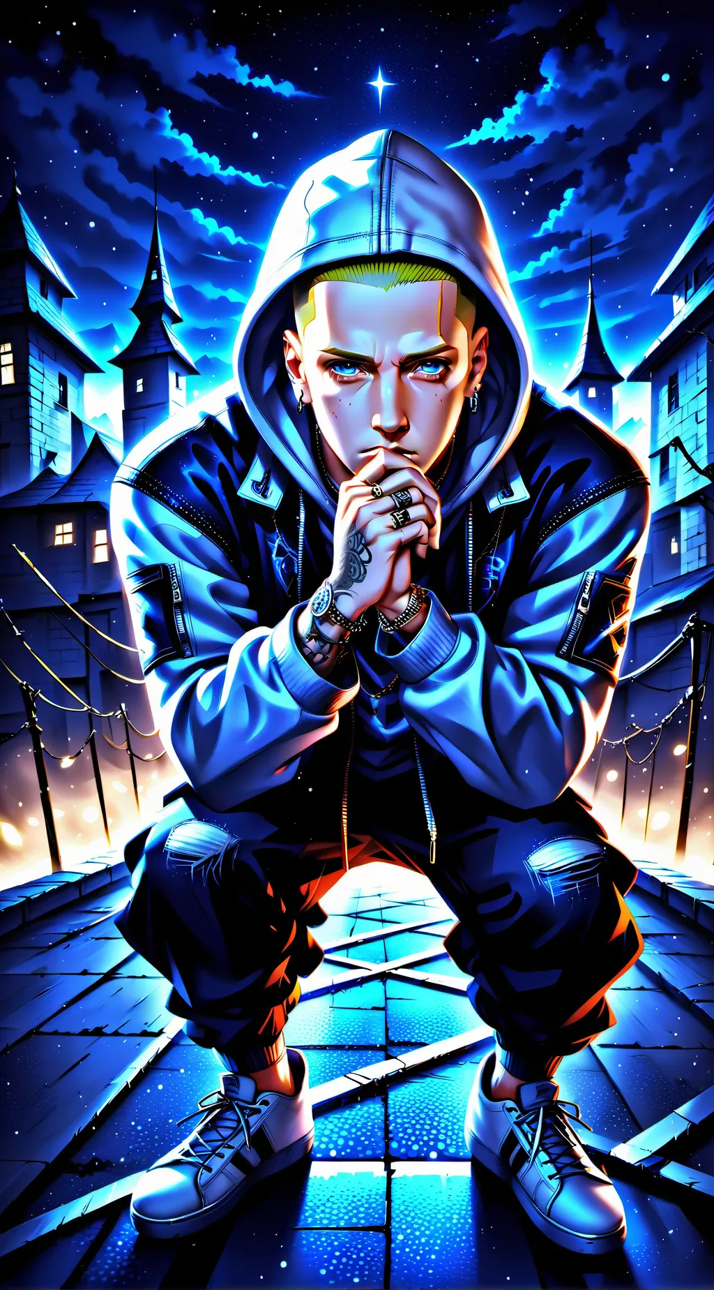ai character: Eminem. background